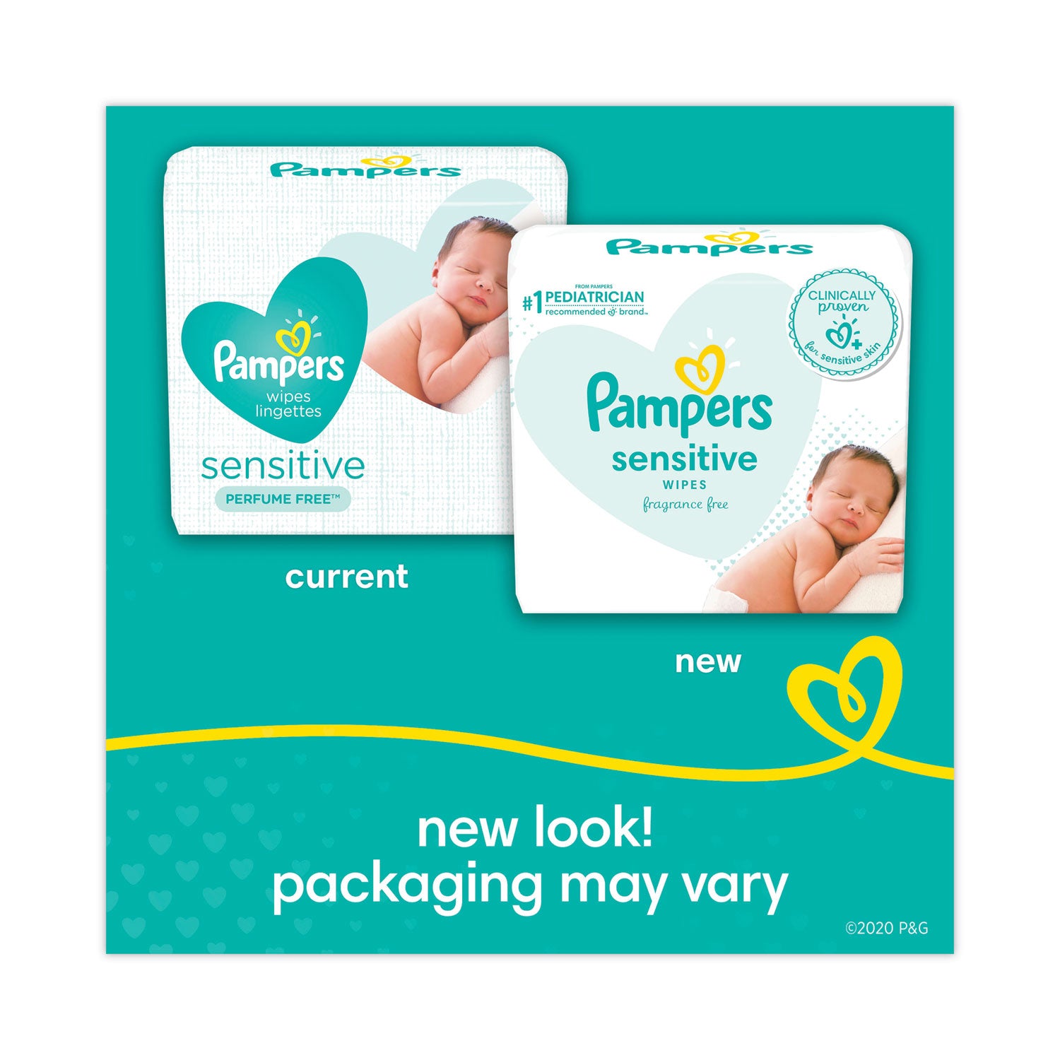 Pampers Baby Wipes Sensitive, White, 56 Pack