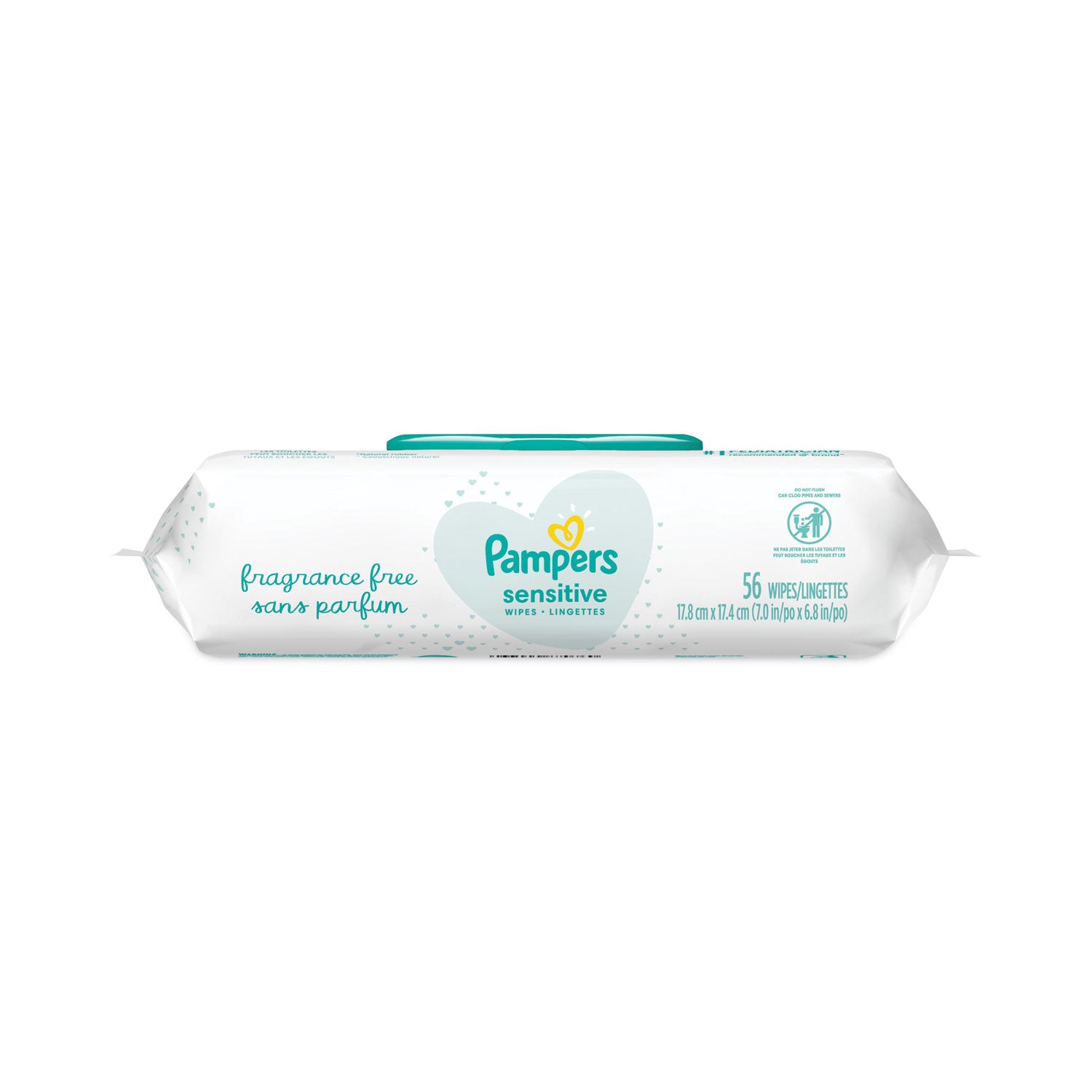 Pampers Baby Wipes Sensitive, White, 56 Pack