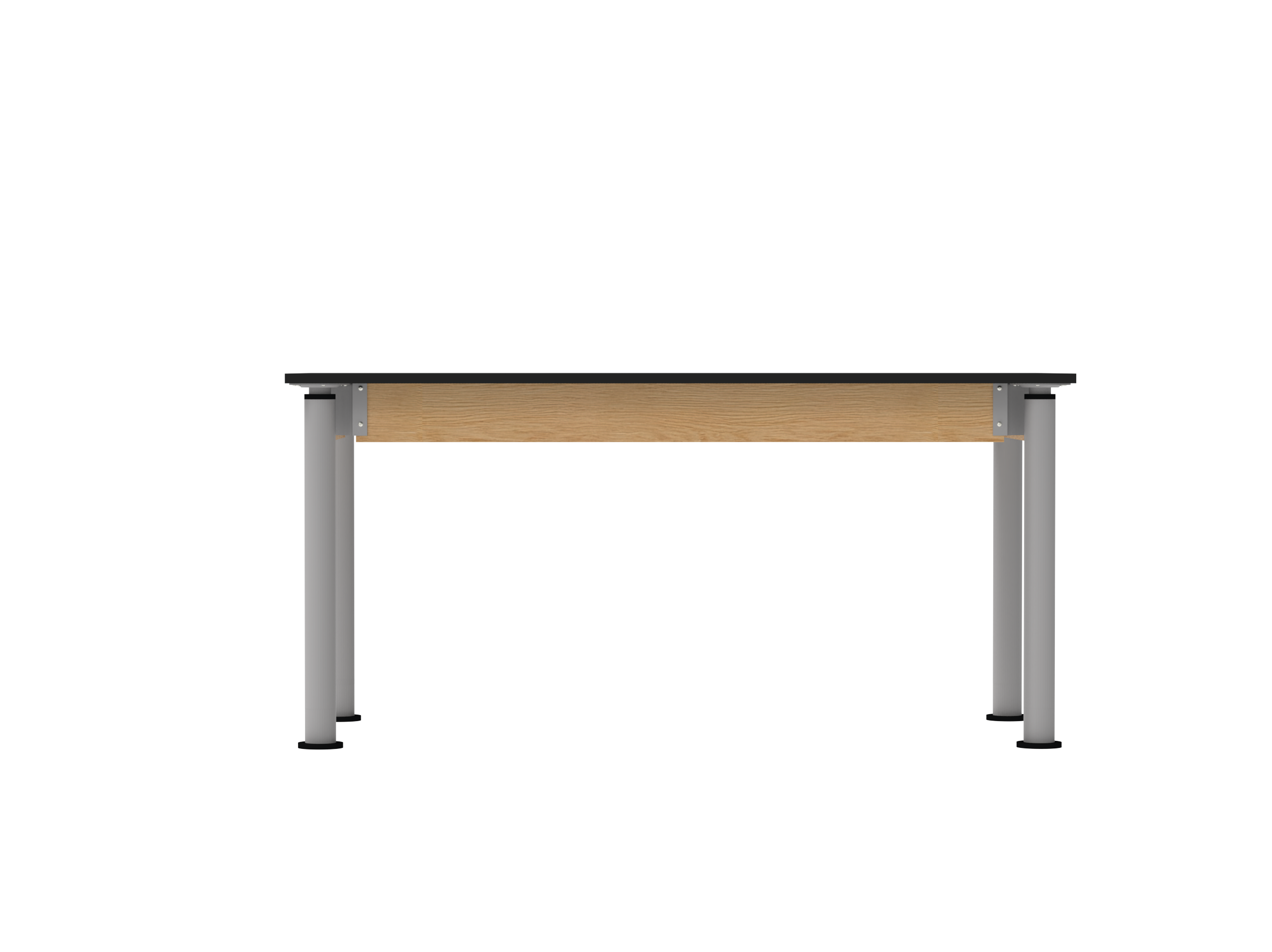 Uplift! Adjustable Height Table with Wood Apron - Red Oak, Phenolic, 60"W x 30"D x 26 - 40-1/2"H