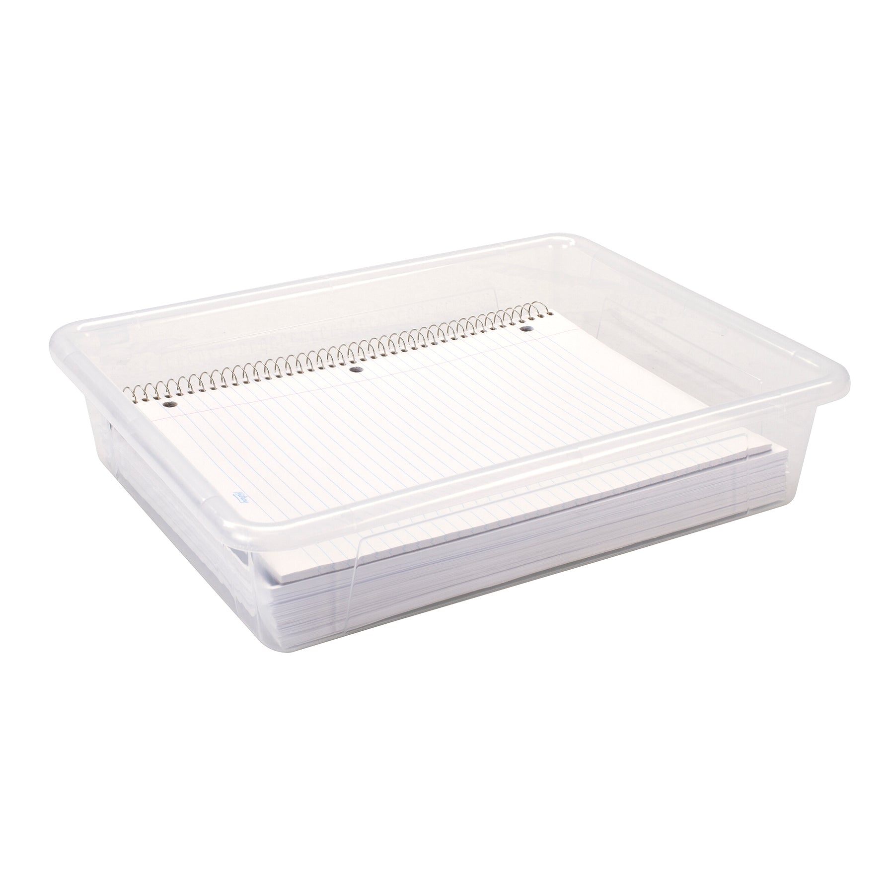 Flat Storage Tray with Lid, Clear