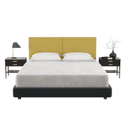 Jaxx Panelist Modern Padded Headboard- Set of 2 Wall Mounted Panels (Each 22.5" x 30")- Queen Double Tall, Microvelvet Amber Gold
