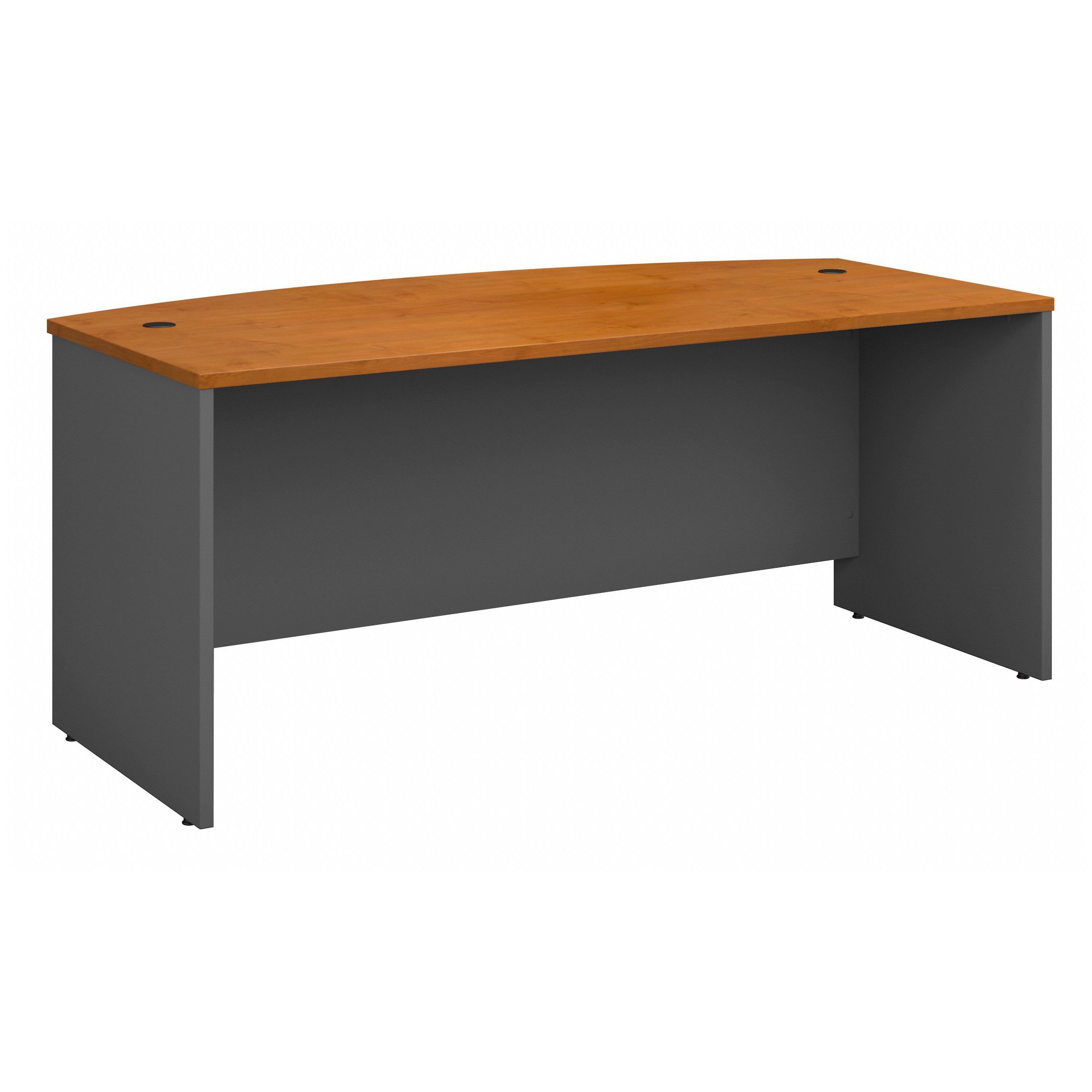 Bush Business Furniture Series C 72W x 36D Bow Front Desk in Natural Cherry - 71.02" Width x 35.43" Depth x 29.84" Height