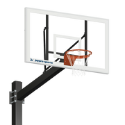 Basketball System - Titan   (Powder Coated) Black (6 in. x 6 in. Pole with 4 ft. Offset) - 72 in. Acrylic Backboard - Flex Rim Goal (Surface Mount)