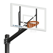 Basketball System - Titan   (Powder Coated) Black (6 in. x 6 in. Pole with 6 ft. Offset) - 72 in. Acrylic Backboard - Flex Rim Goal (Surface Mount)