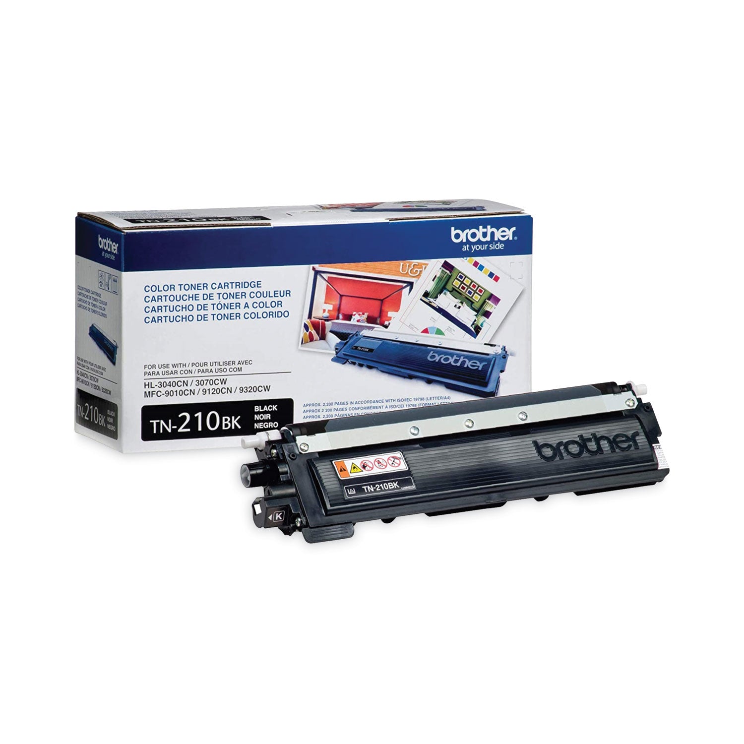 Brother TN210BK Original Laser Toner Cartridge - Black - 1 Each