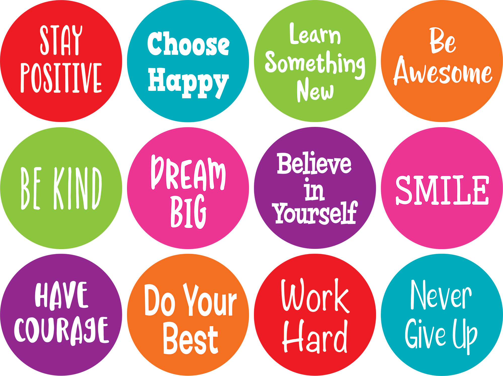 Spot On® Carpet Markers Positive Sayings - 4"