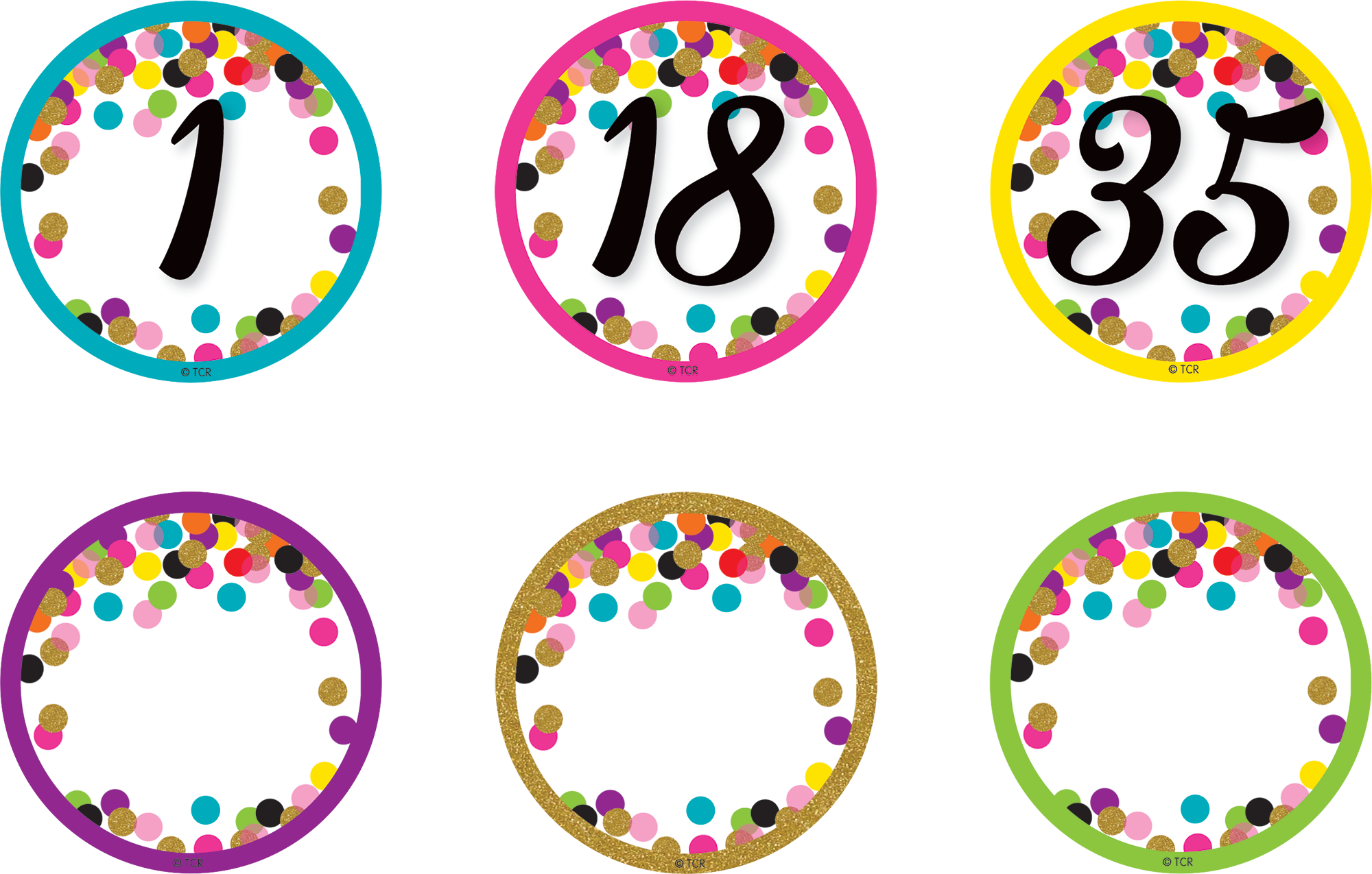 Confetti Numbers Magnetic Accents