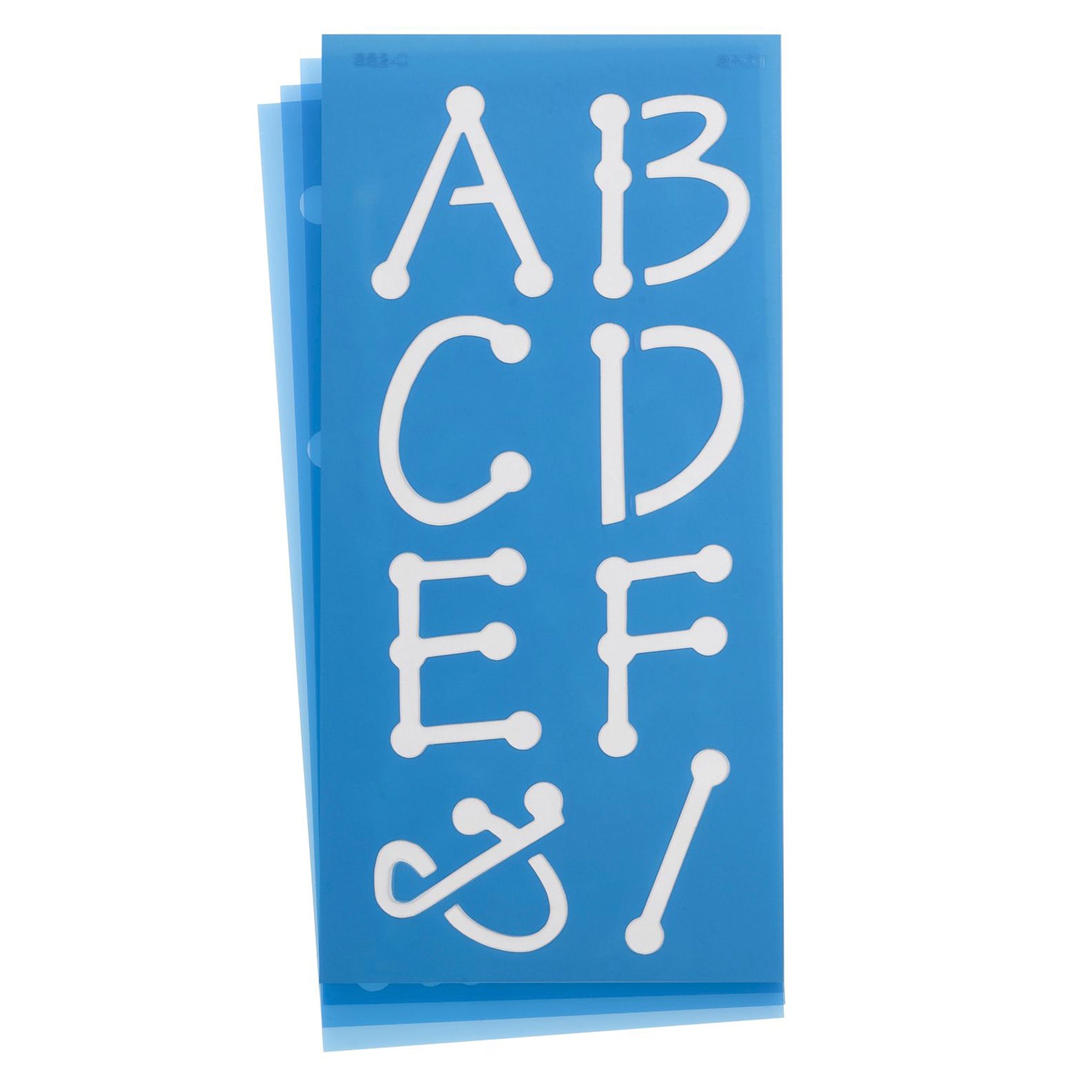 LetterCraft Reusable Plastic Stencils, Full Alphabet, Spot Font, 2-Inch