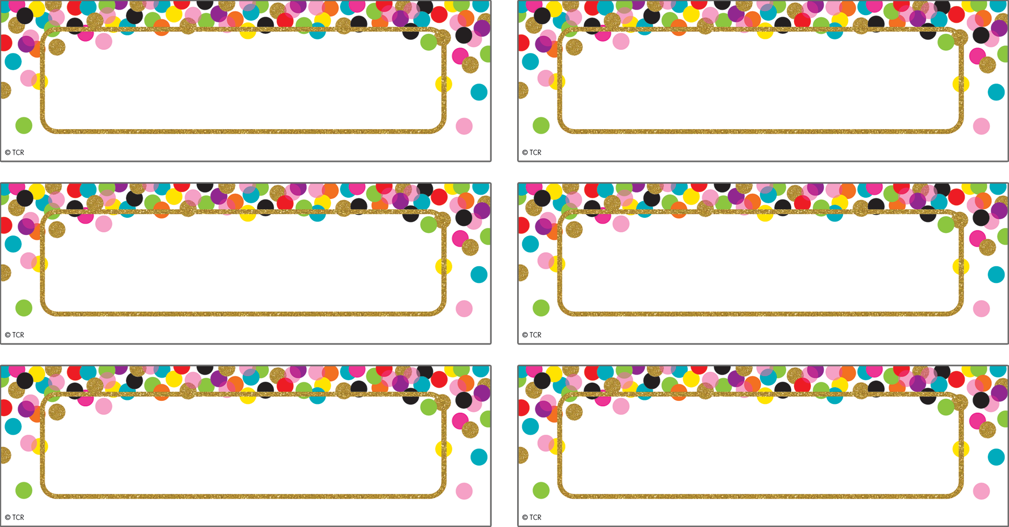 Confetti Labels Magnetic Accents