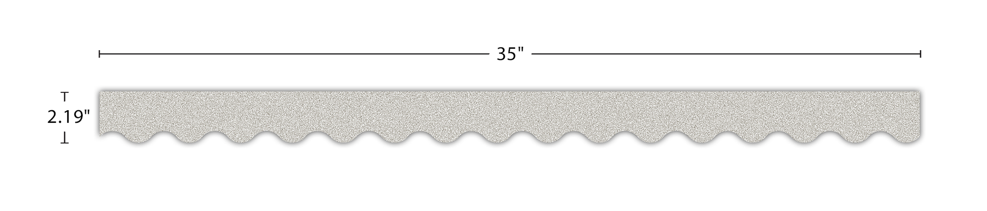 Silver Glitz Scalloped Border Trim