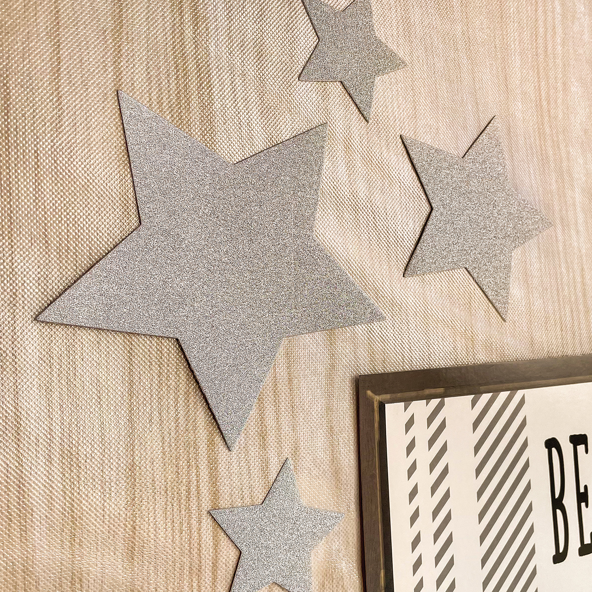 Silver Glitz Stars Accents - Assorted Sizes