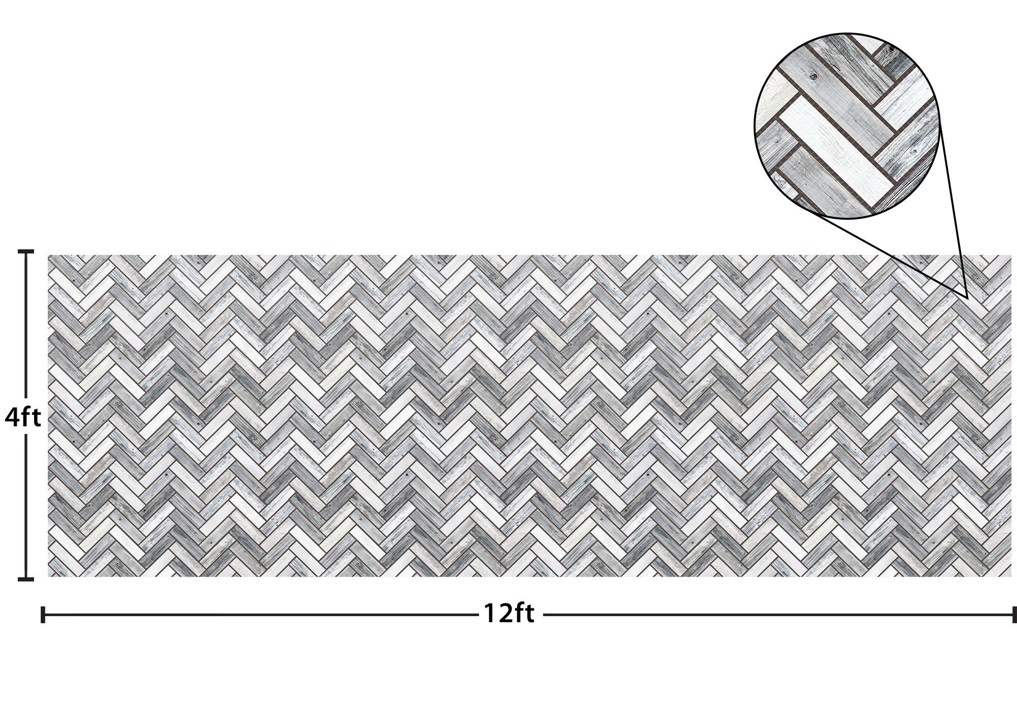 White & Gray Wood Herringbone Better Than Paper® Bulletin Board Roll