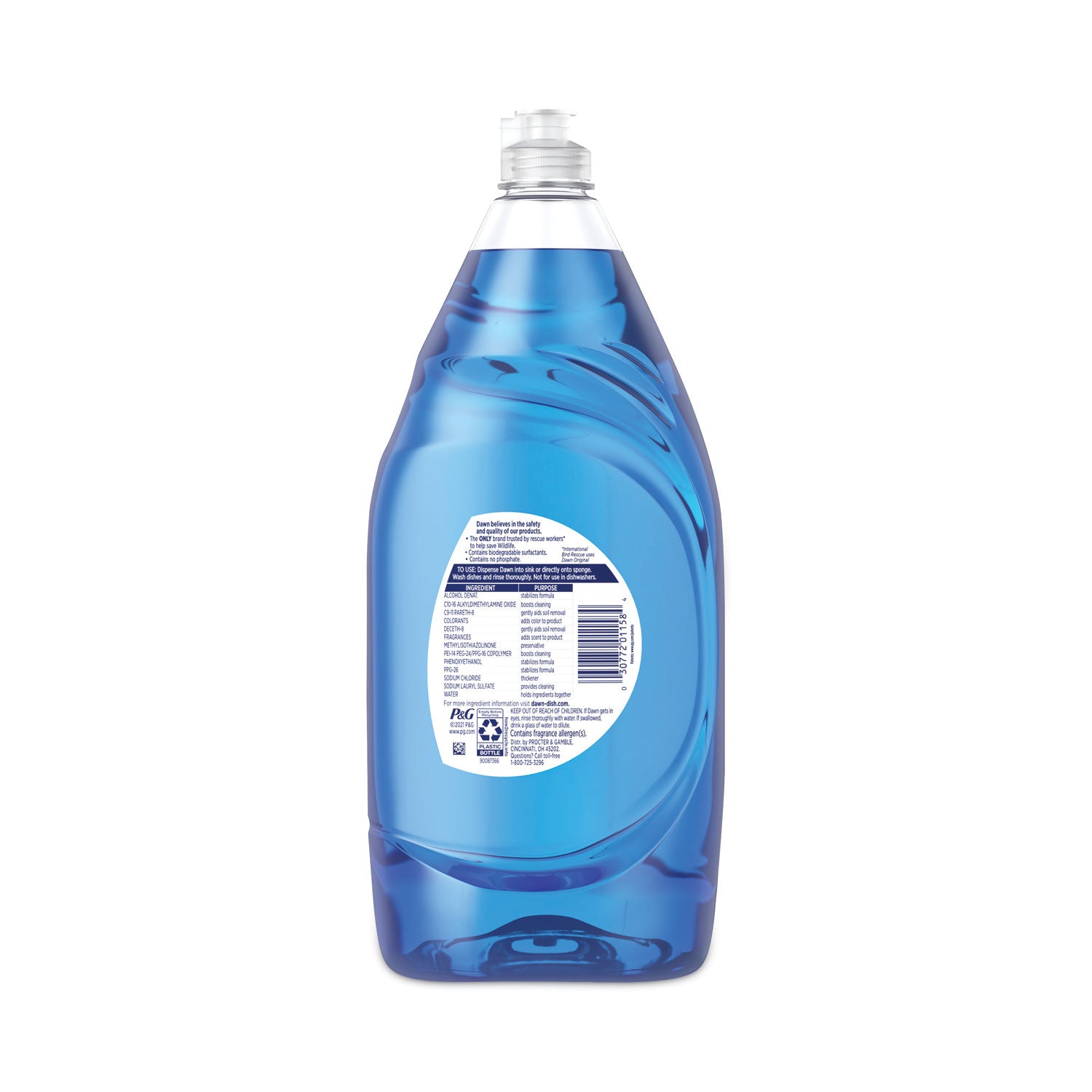Dawn Ultra Dish Liquid Soap, Blue, Liquid, 38 fl oz (1.2 quart), 1 Bottle
