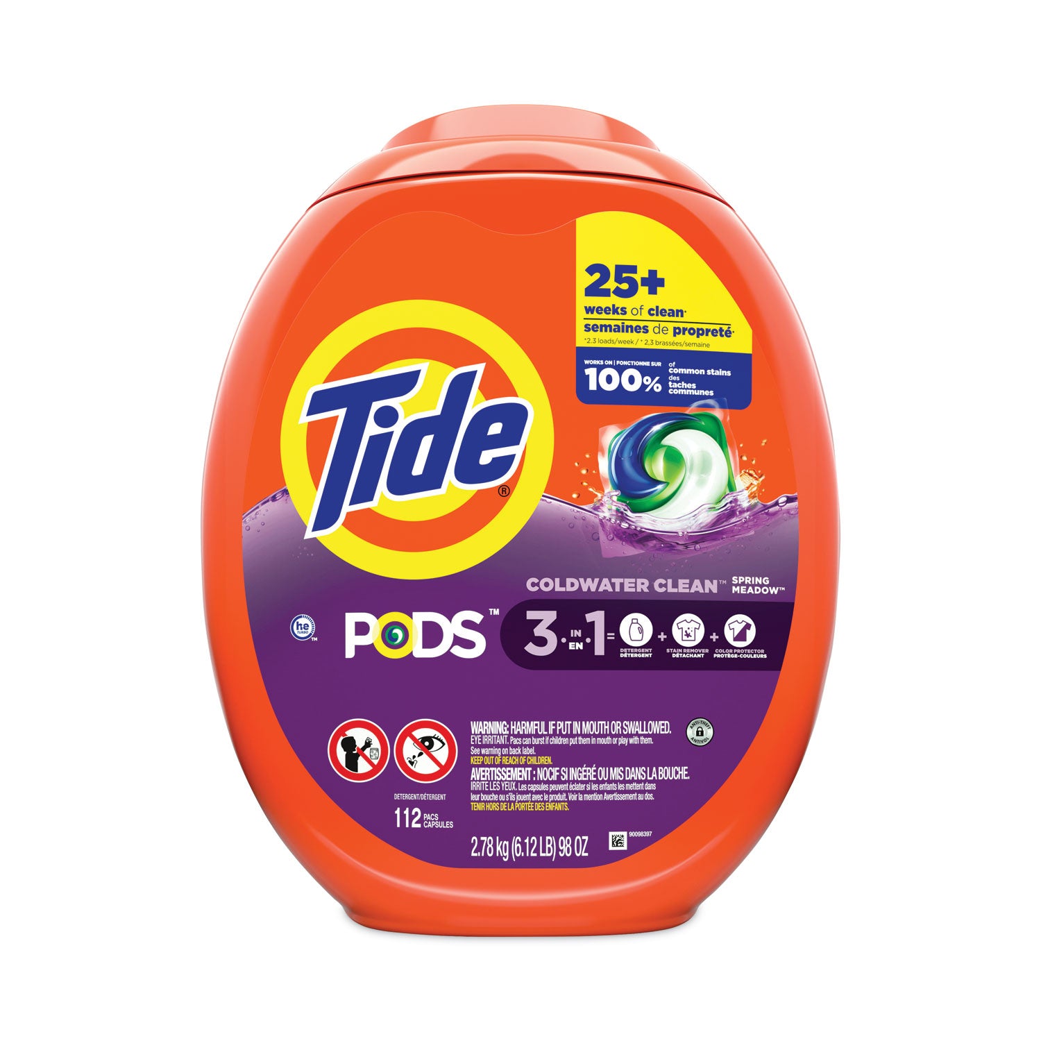 Tide Pods Laundry Detergent, Spring Meadow Scent, Concentrated, 112 Pods per Pack