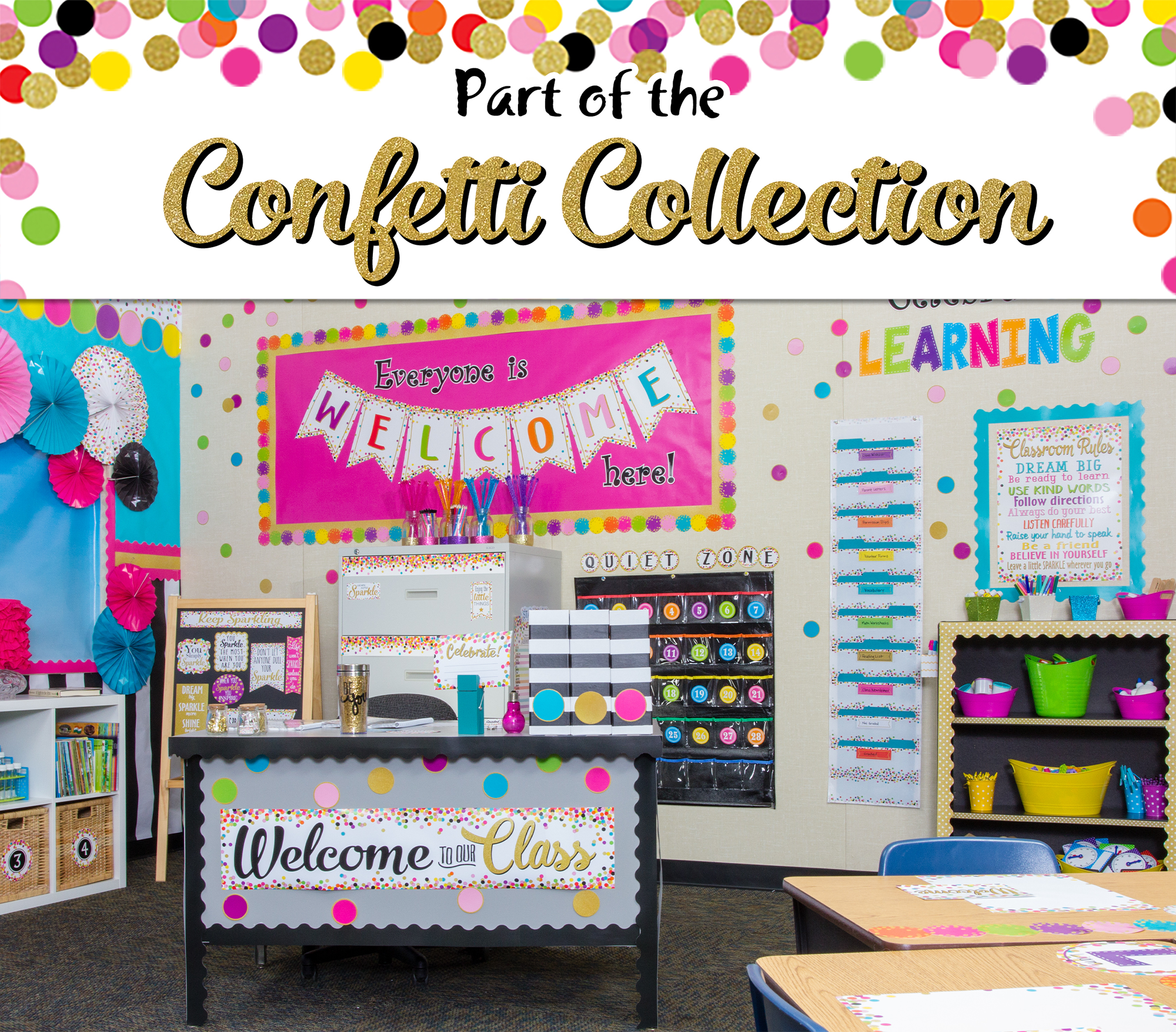 Confetti Hanging Paper Fans