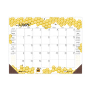 Academic - Julian Dates - Monthly - 12 Month - August 2025 to July 2026 - 22" x 17" Sheet Size - Multicolor/White Sheet - 2.38" x 2.50" Block - Glue Top - Desk Pad - Yellow - Paper - Notes Area, Reinforced Corner, Printed, Daily Block - 1 Each