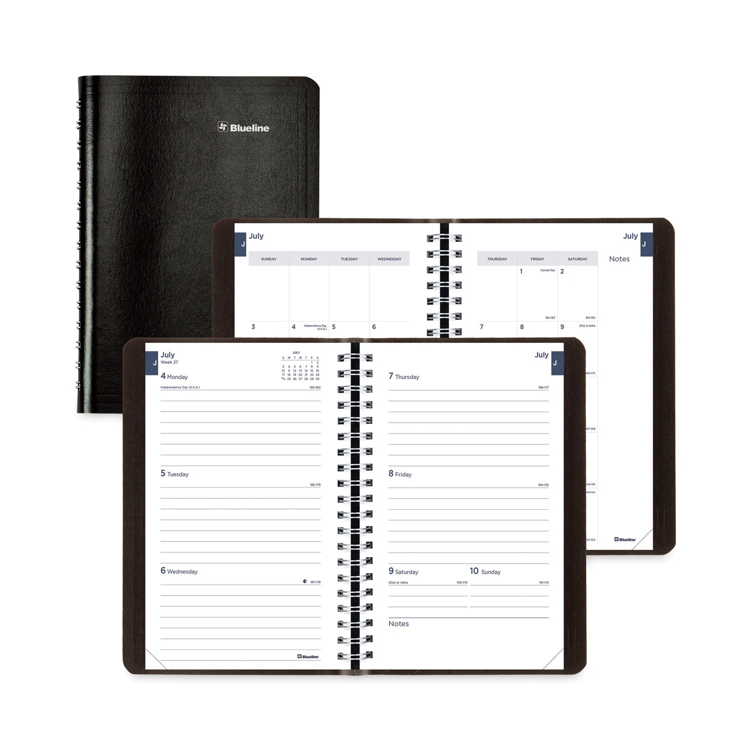 Julian Dates - Weekly - July 2025 to July 2026 - 1 Week Double Page Layout - 5" x 8" Sheet Size - Twin Wire - Black - Soft Cover, Tear-off - 1 Each