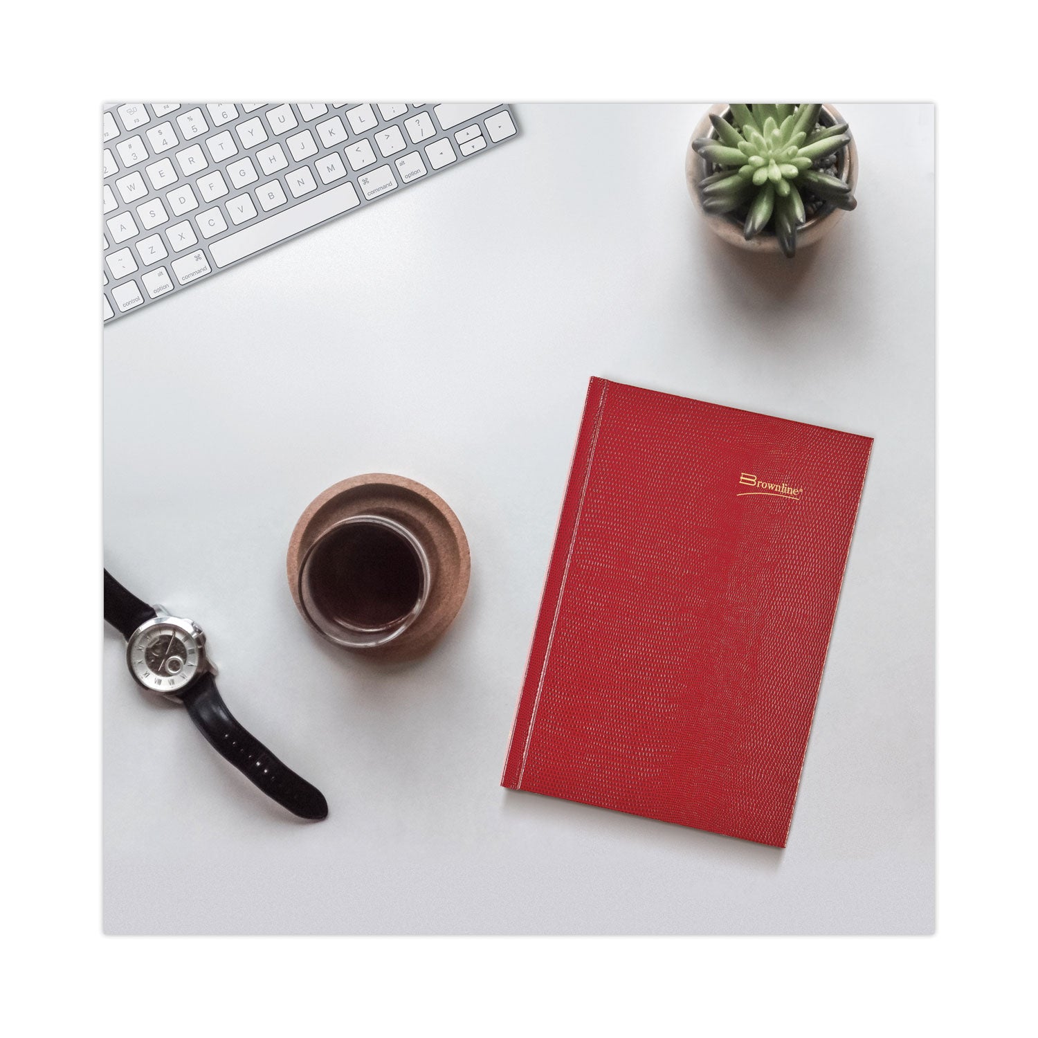 Brownline Daily Planner - Daily - 1 Year - January 2026 to December 2026 - 1 Day Single Page Layout - 5 3/4" x 8 1/4" Sheet Size - Desktop - Red Cover - Notepad - 1 Each