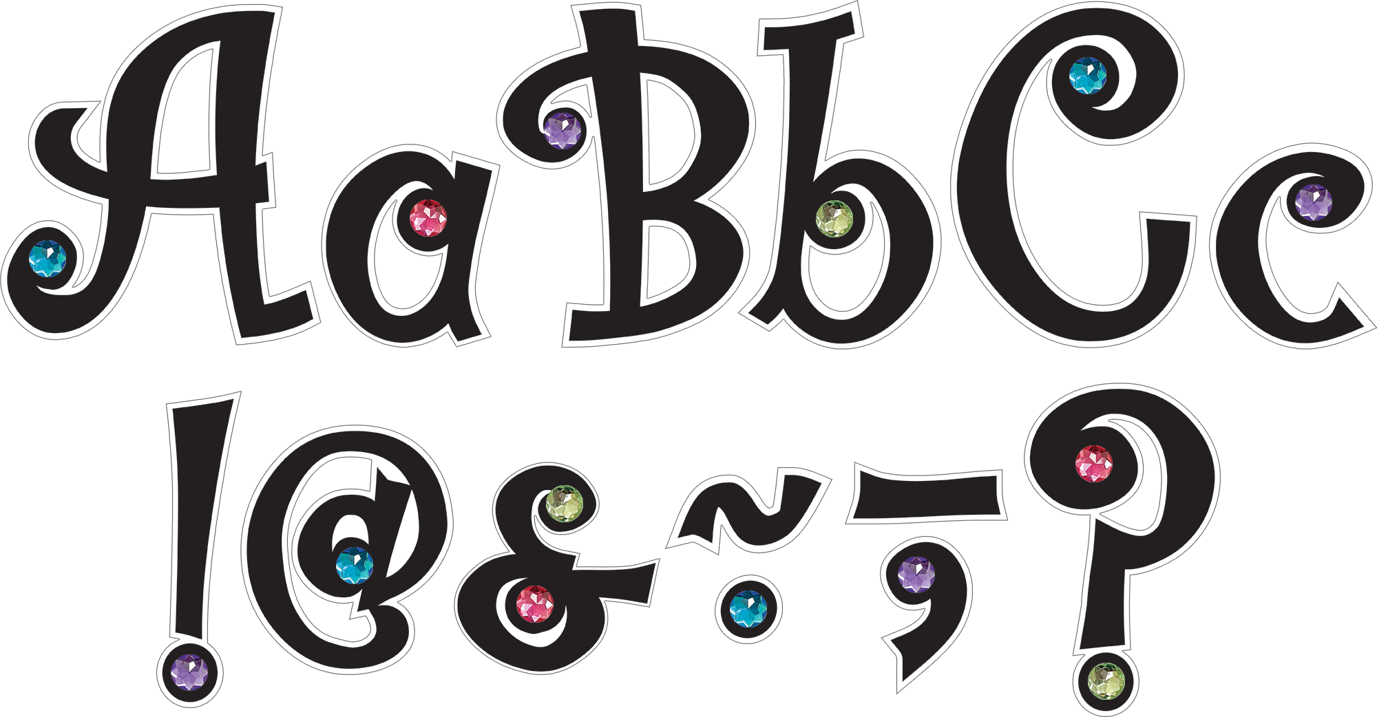 5" Bling Letters with Colorful Jewels