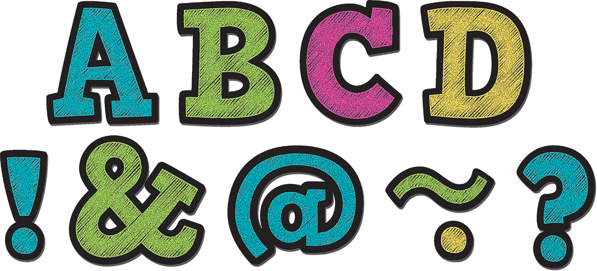 Chalkboard Brights Bold Block 2" Magnetic Letters