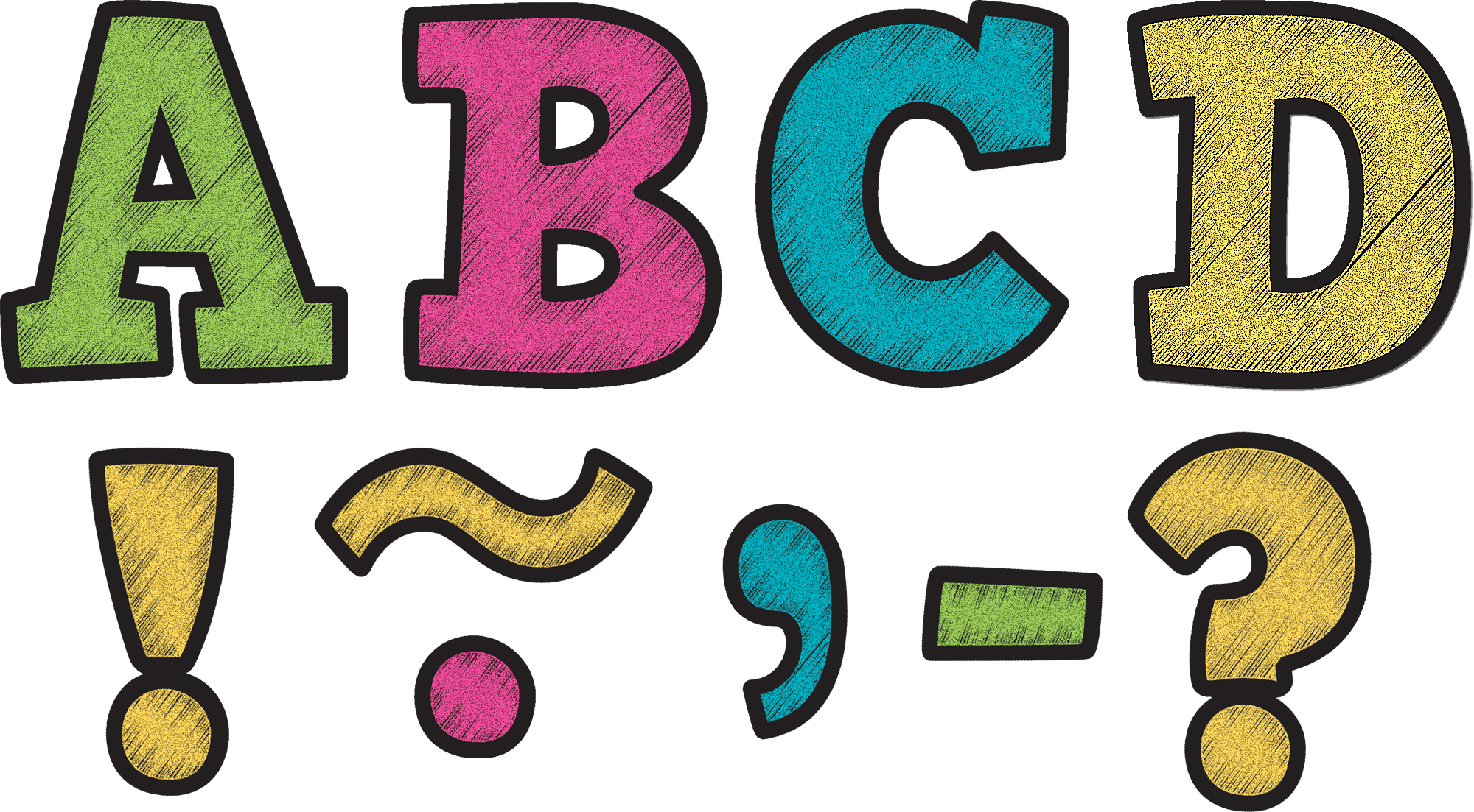 Chalkboard Brights Bold Block 3" Magnetic Letters