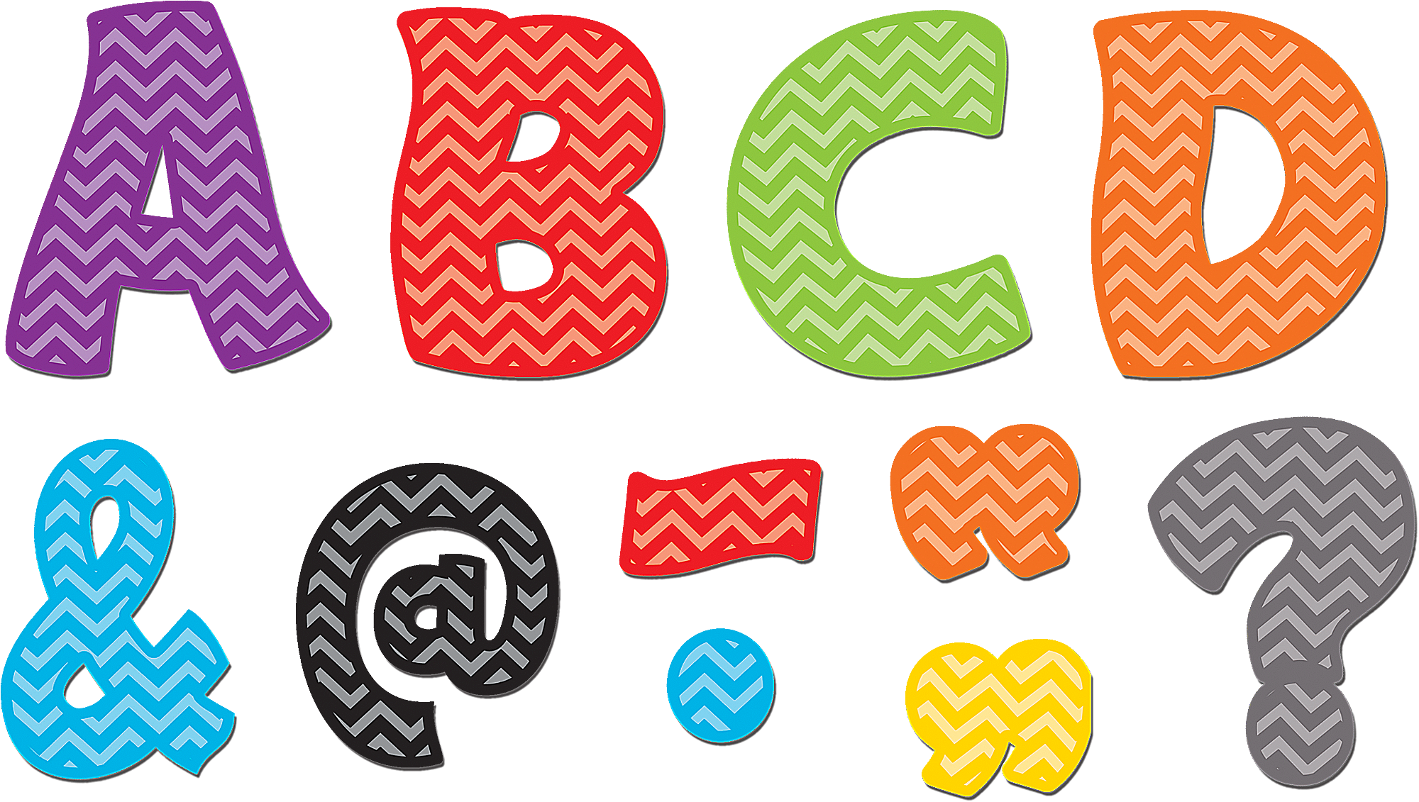 Chevron Funtastic Font 3" Magnetic Letters