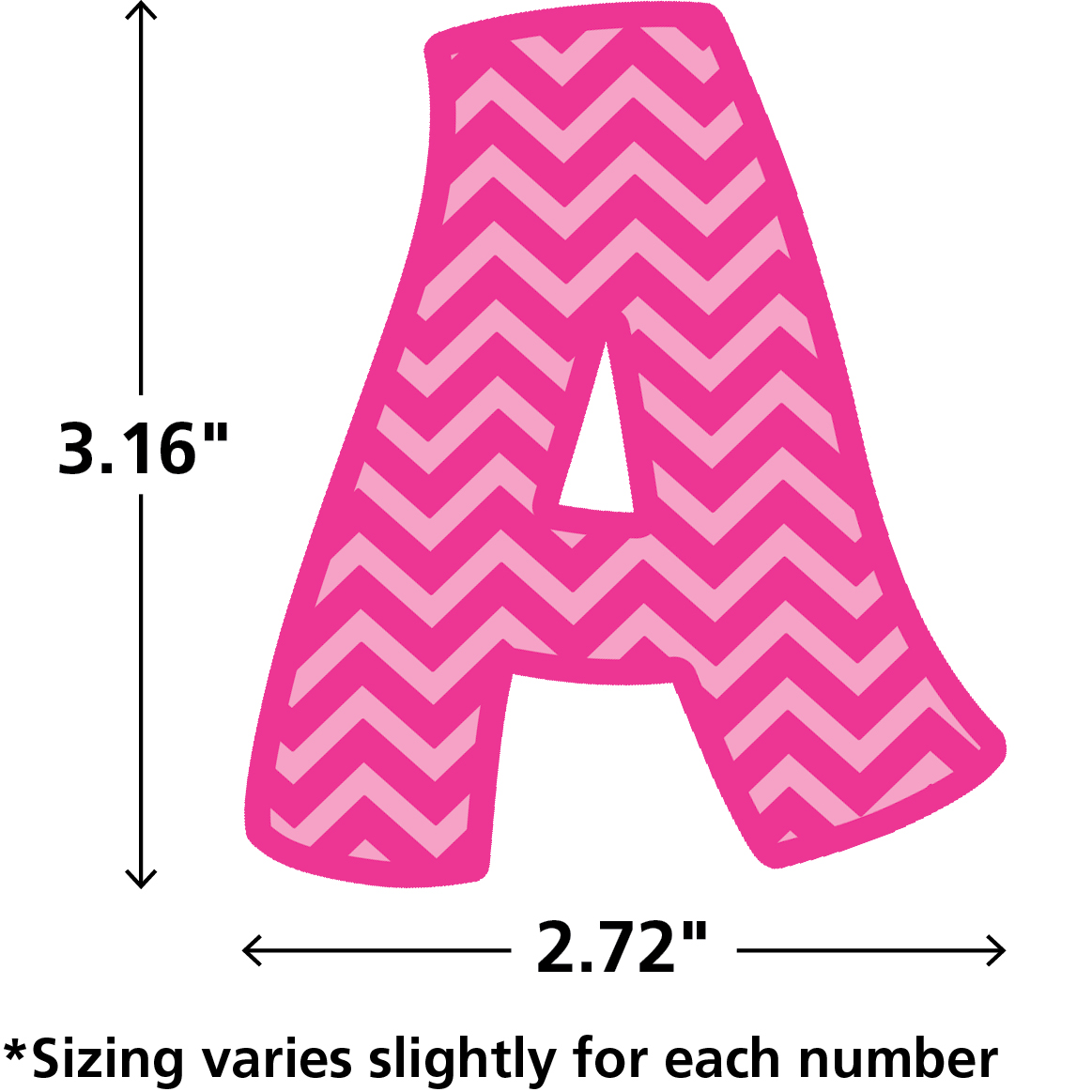 Chevron Funtastic Font 3" Magnetic Letters