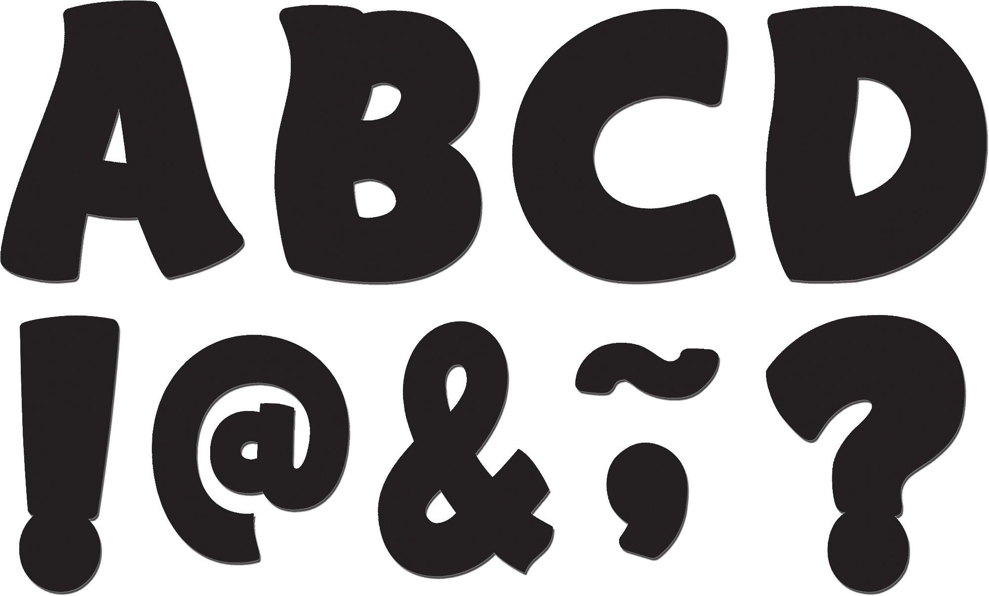 Black Funtastic Font 3" Magnetic Letters