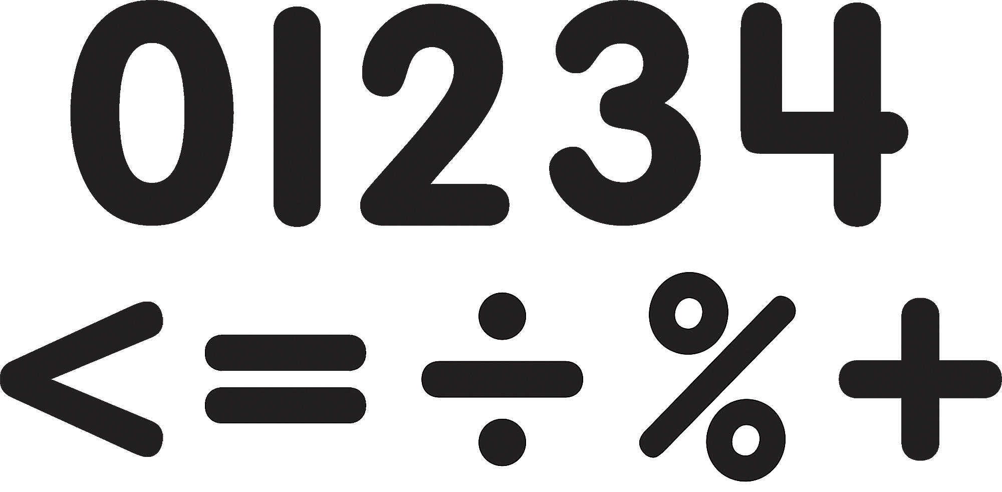 Black Classic 2-1/2" Magnetic Numbers