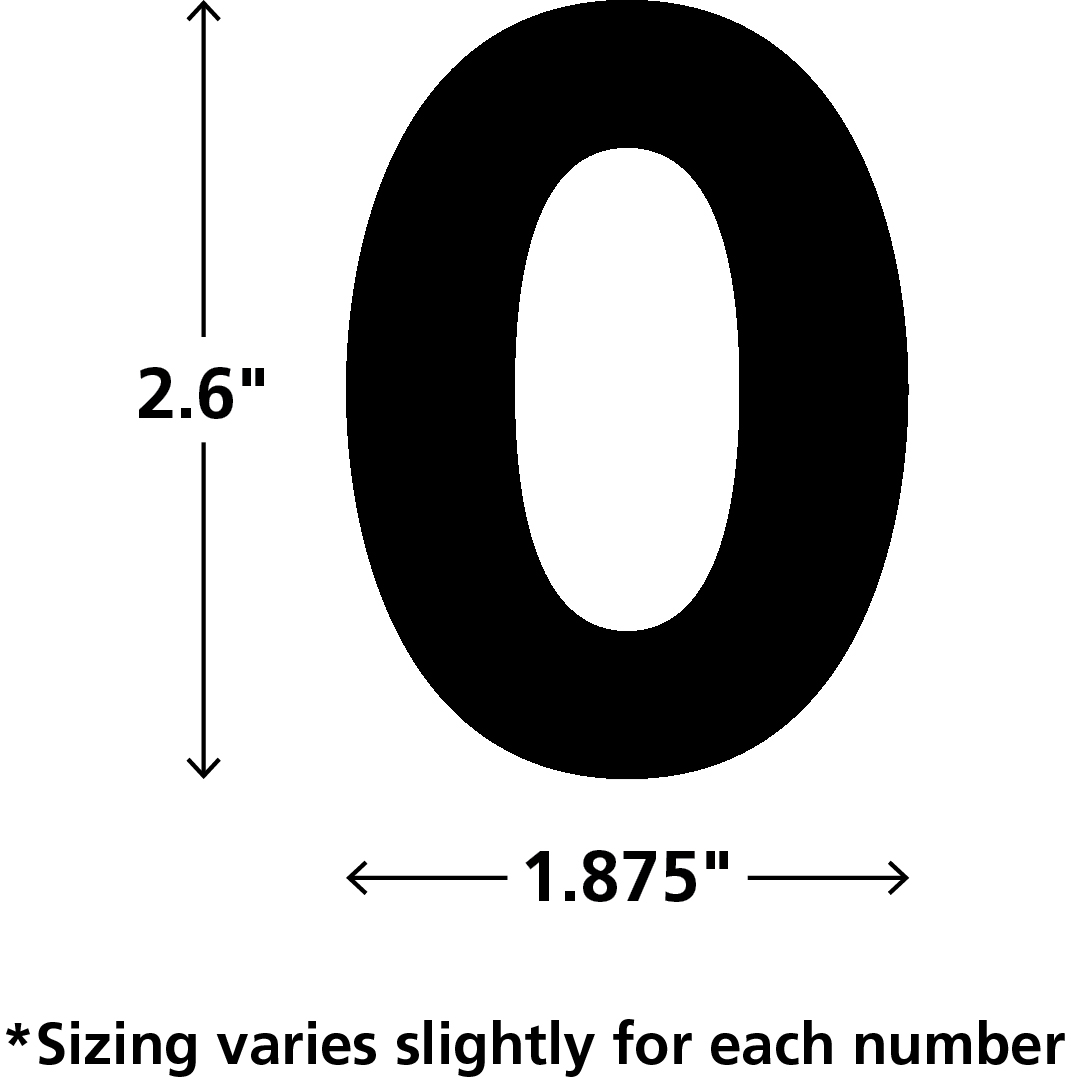 Black Classic 2-1/2" Magnetic Numbers