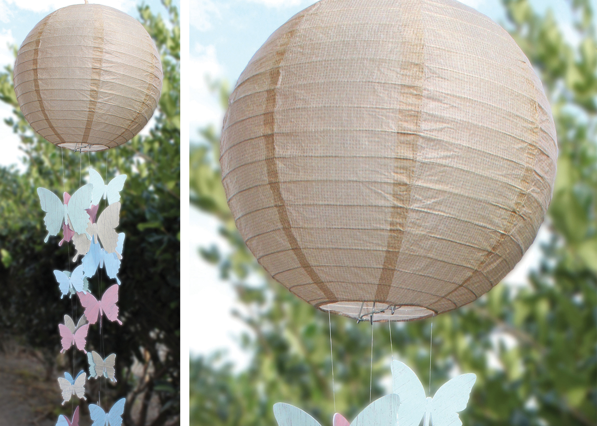 Burlap Paper Lanterns
