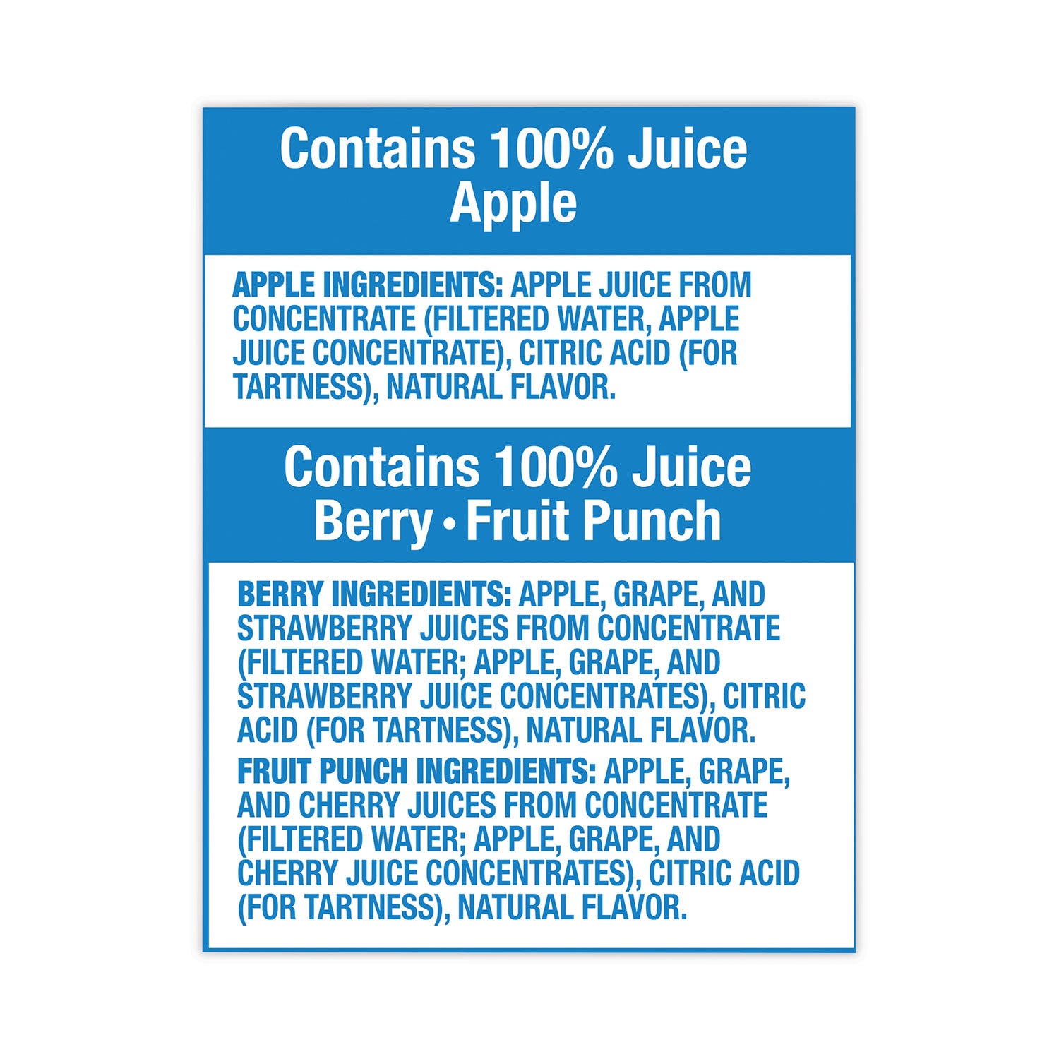 Fruit Punch, Apple, Berry - 1 Carton