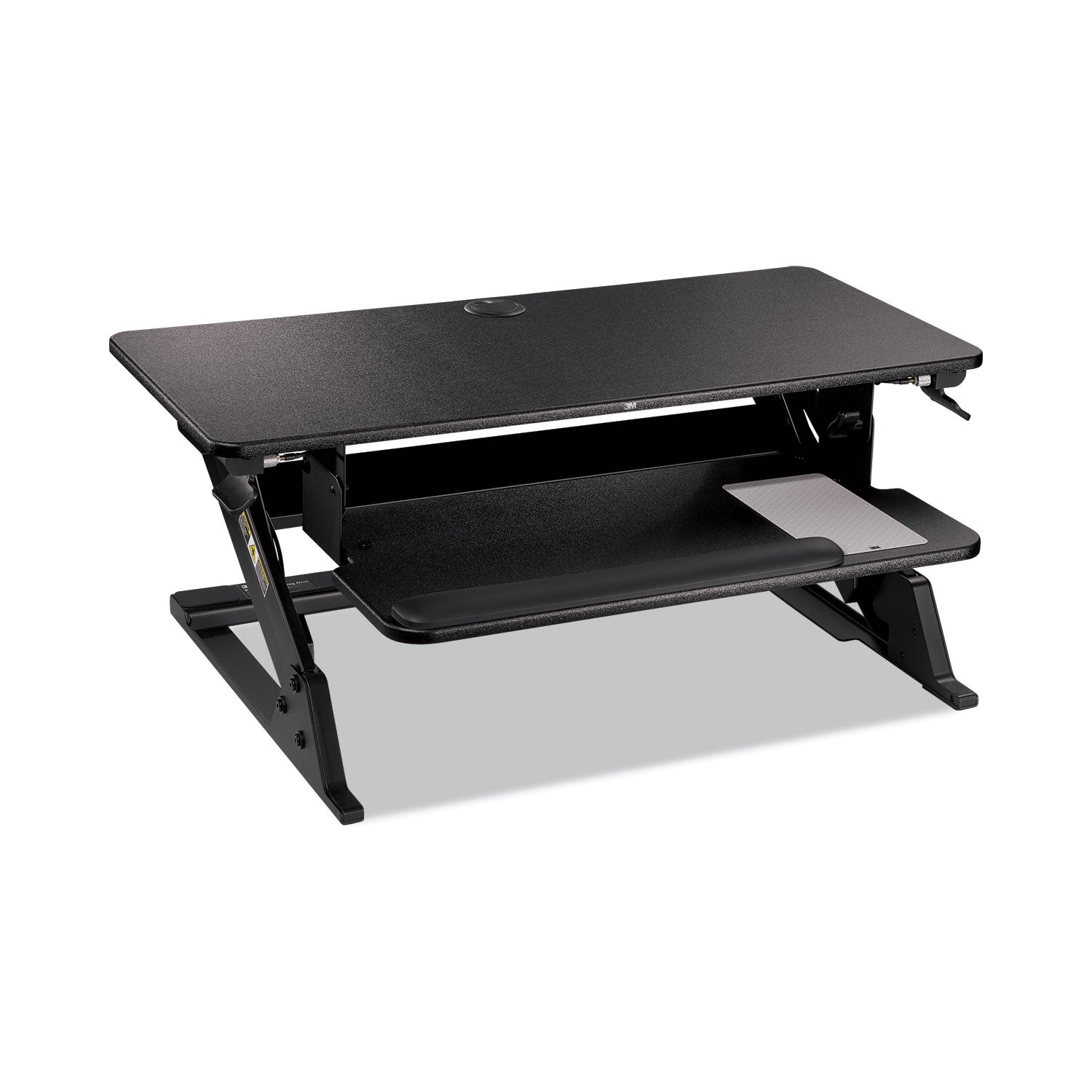 3M Precision Standing Desk, Adjustable Height 6.2"-20", Supports Up to 24" Screen, 35 lb Capacity, 23.2"W x 35.4"H x 6.2"D, Black, Includes Gel Wrist Rest & Mouse Pad, 1 Each