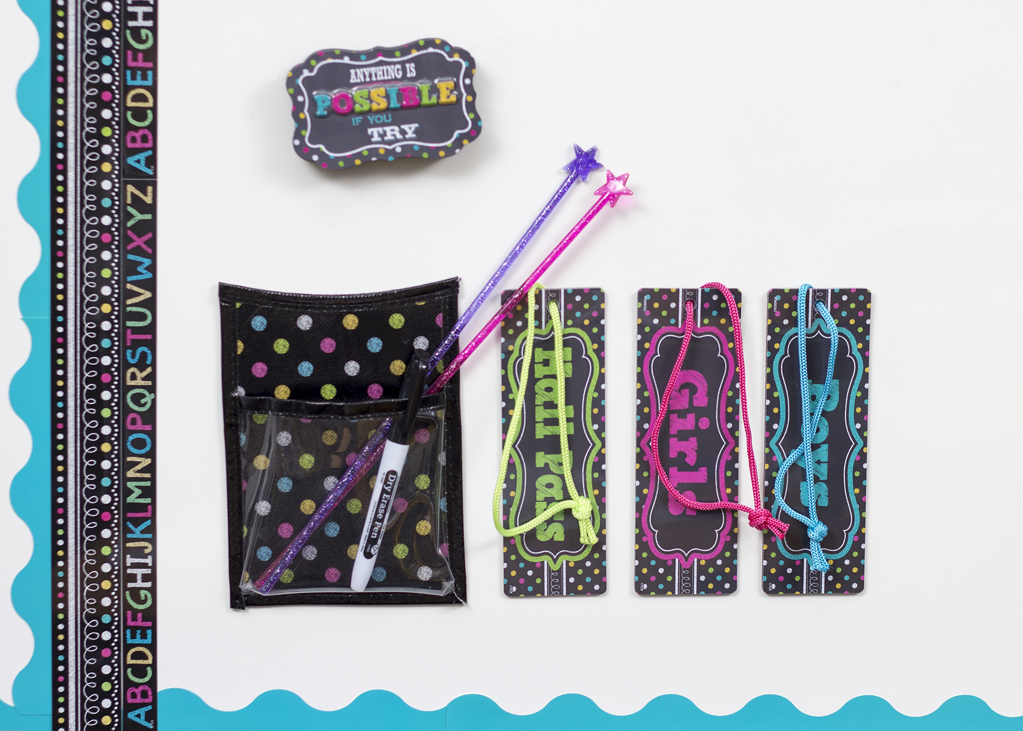 Chalkboard Brights Magnetic Girls Pass