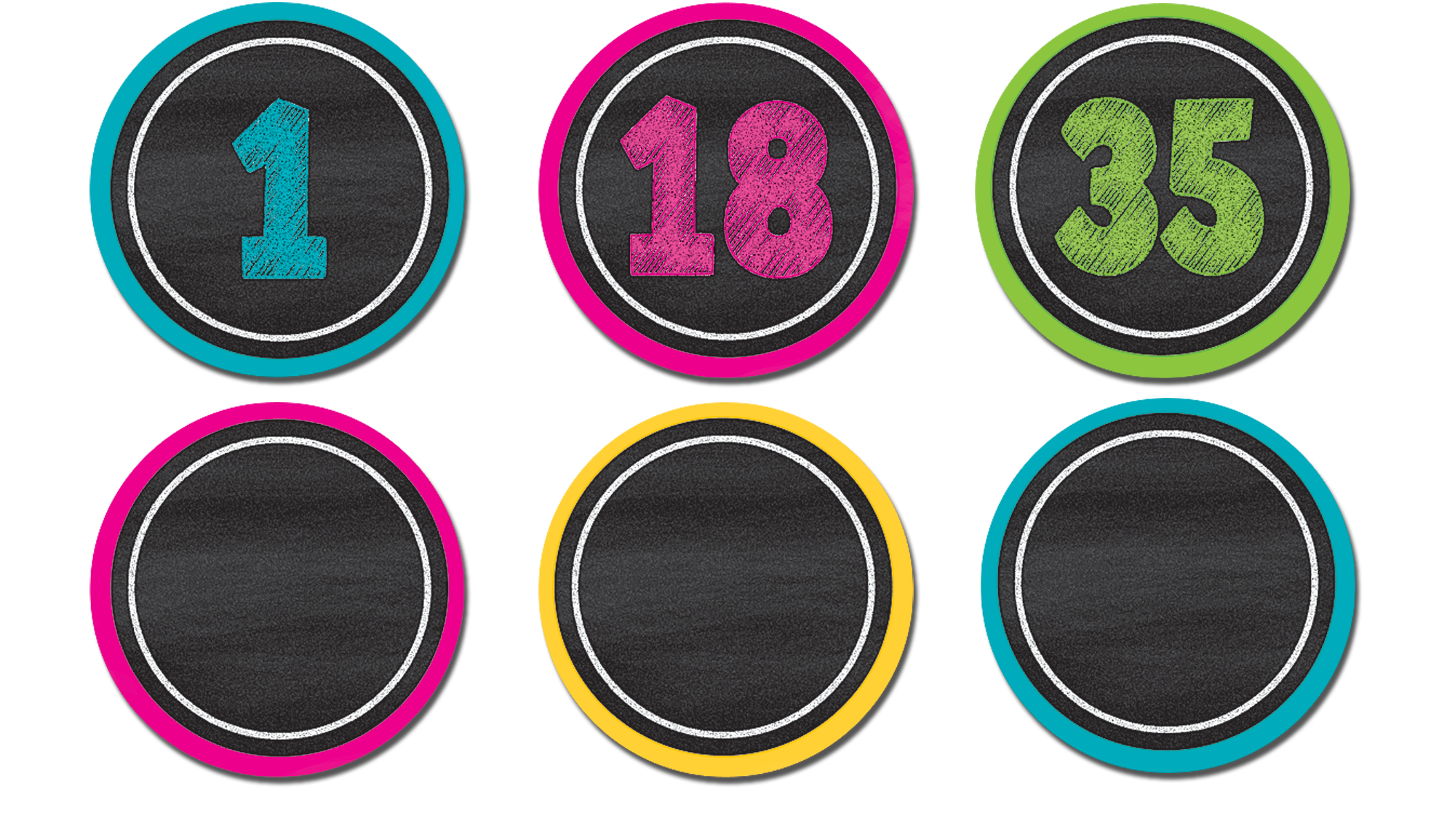 Chalkboard Brights Numbers Magnetic Accents