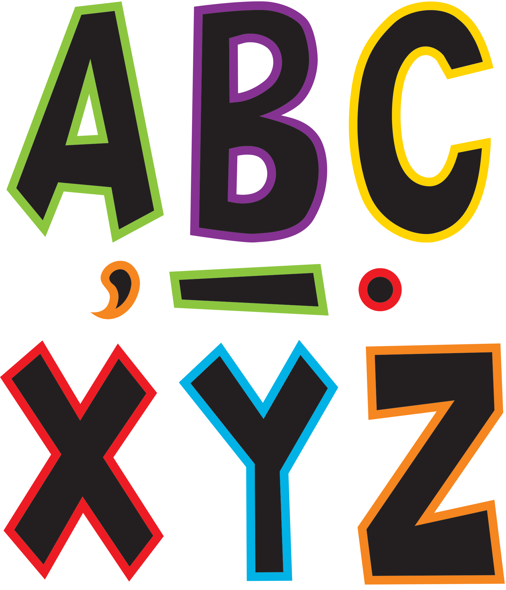 Electric Bright 7" Fun Font Letters