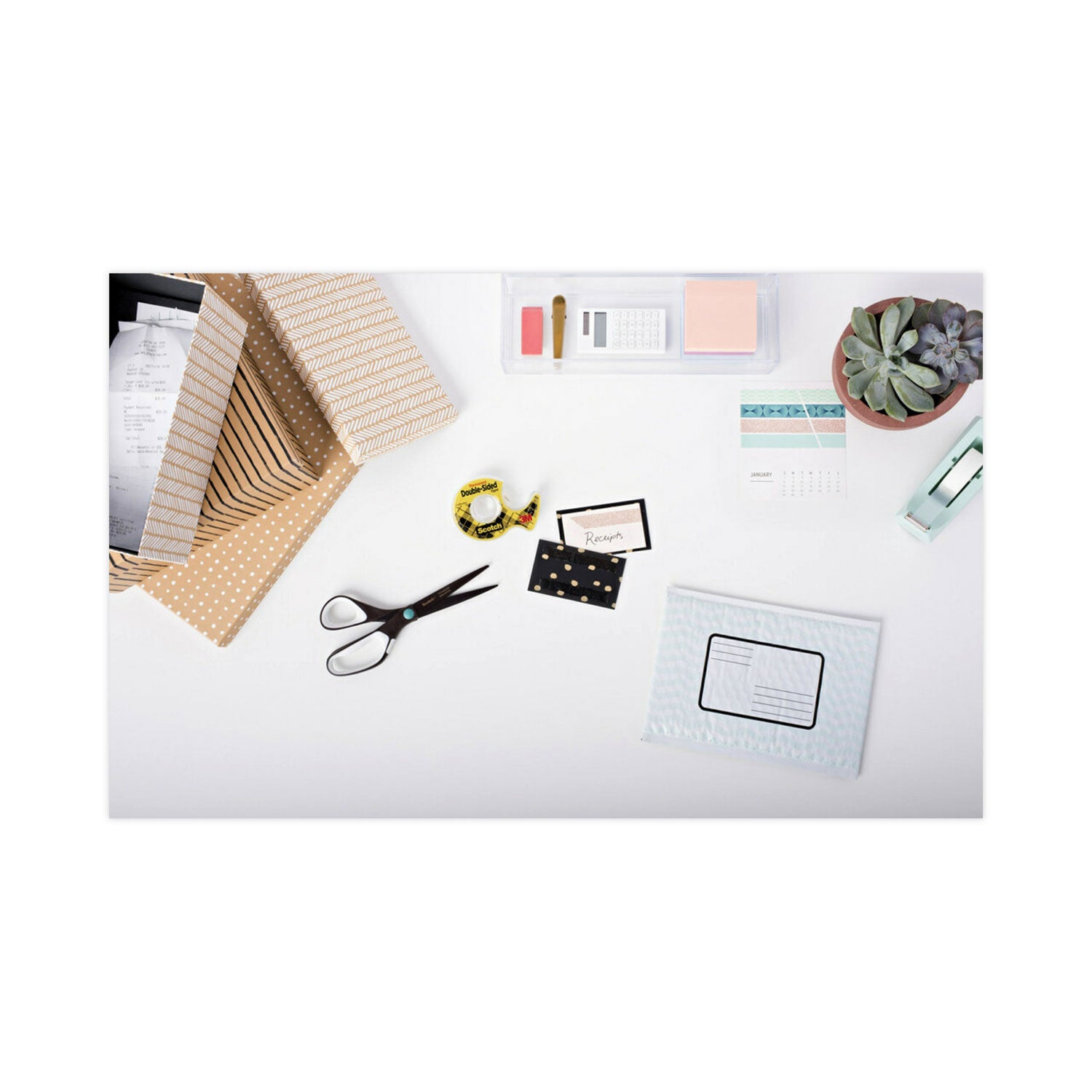 Scotch Double-Sided Tape - 12.50 yd Length x 0.50" Width - 1" Core - Clear - Acrylate - Permanent Adhesive Backing - Dispenser Included - Handheld Dispenser - Long Lasting - For Splicing, Mount Picture/Poster - 1 Roll
