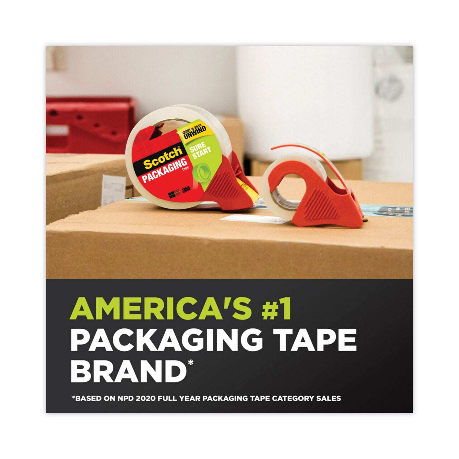 22.20 yd Length x 1.88" Width x 2.6 mil Thickness x 1.50" Diameter - 1 1/2" Core - Clear - Synthetic Rubber Backing - Dispenser Included - Handheld Dispenser - Tear Resistant, Sliver Resistant - For Mailing, Moving, Sealing - 1 Roll