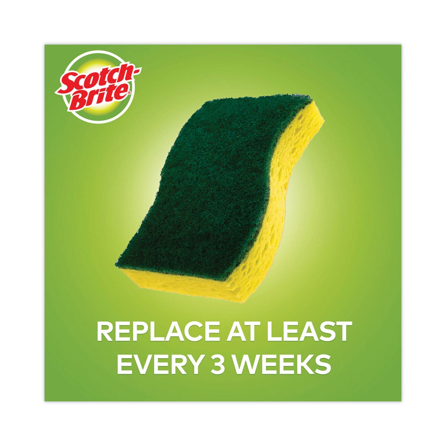 Scotch-Brite Heavy-Duty Scrub Sponges - 2.8" Height x 4.5" Width x 0.6" Depth - 6 / Pack - Green, Yellow