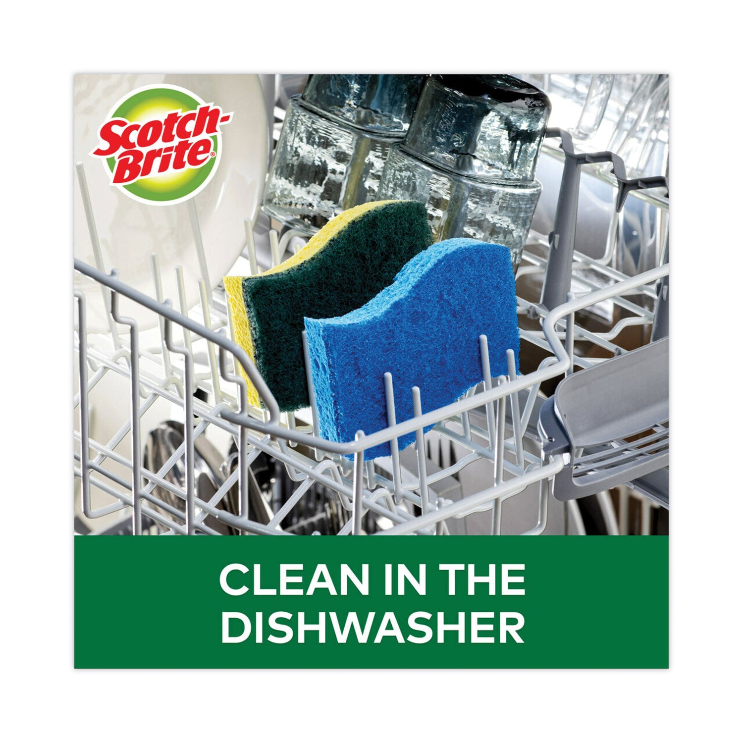 Scotch-Brite Heavy-Duty Scrub Sponges - 2.8" Height x 4.5" Width x 0.6" Depth - 6 / Pack - Green, Yellow