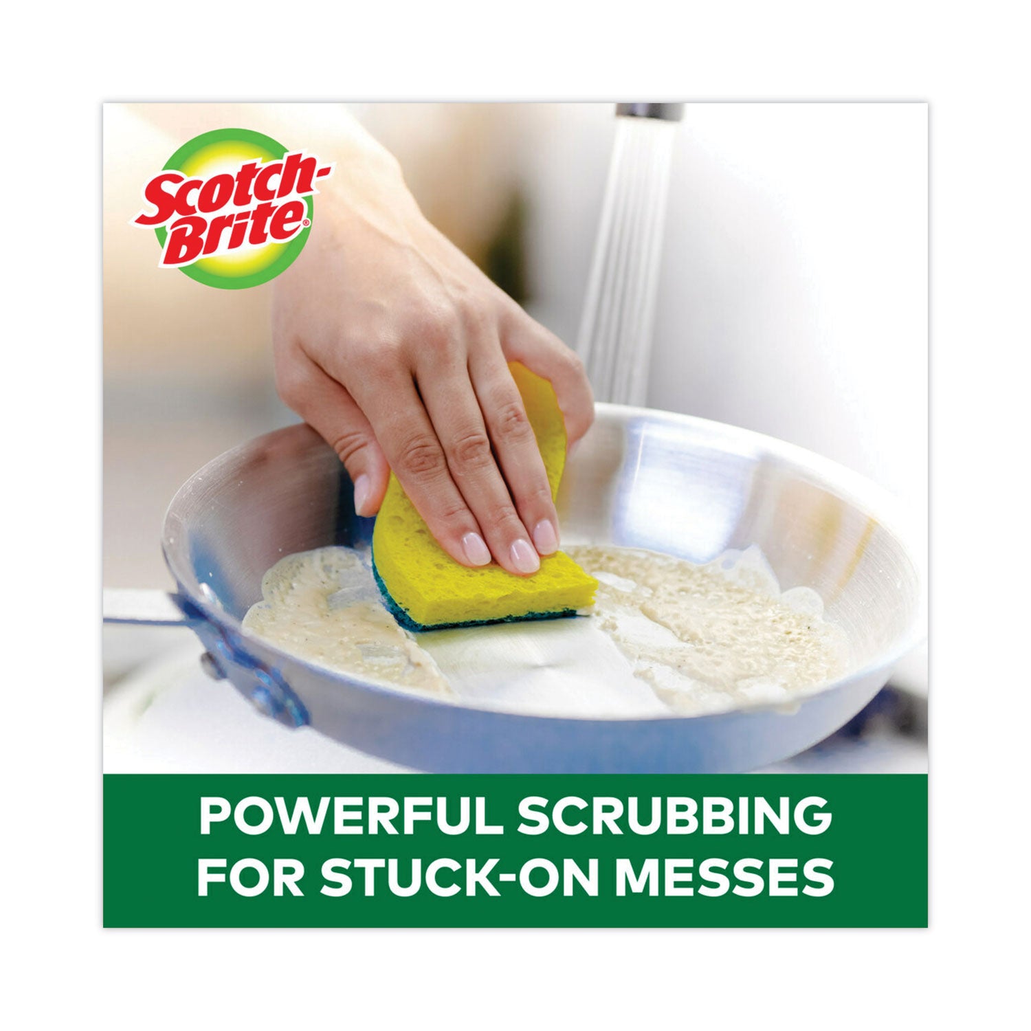 Scotch-Brite Heavy-Duty Scrub Sponges - 2.8" Height x 4.5" Width x 0.6" Depth - 6 / Pack - Green, Yellow
