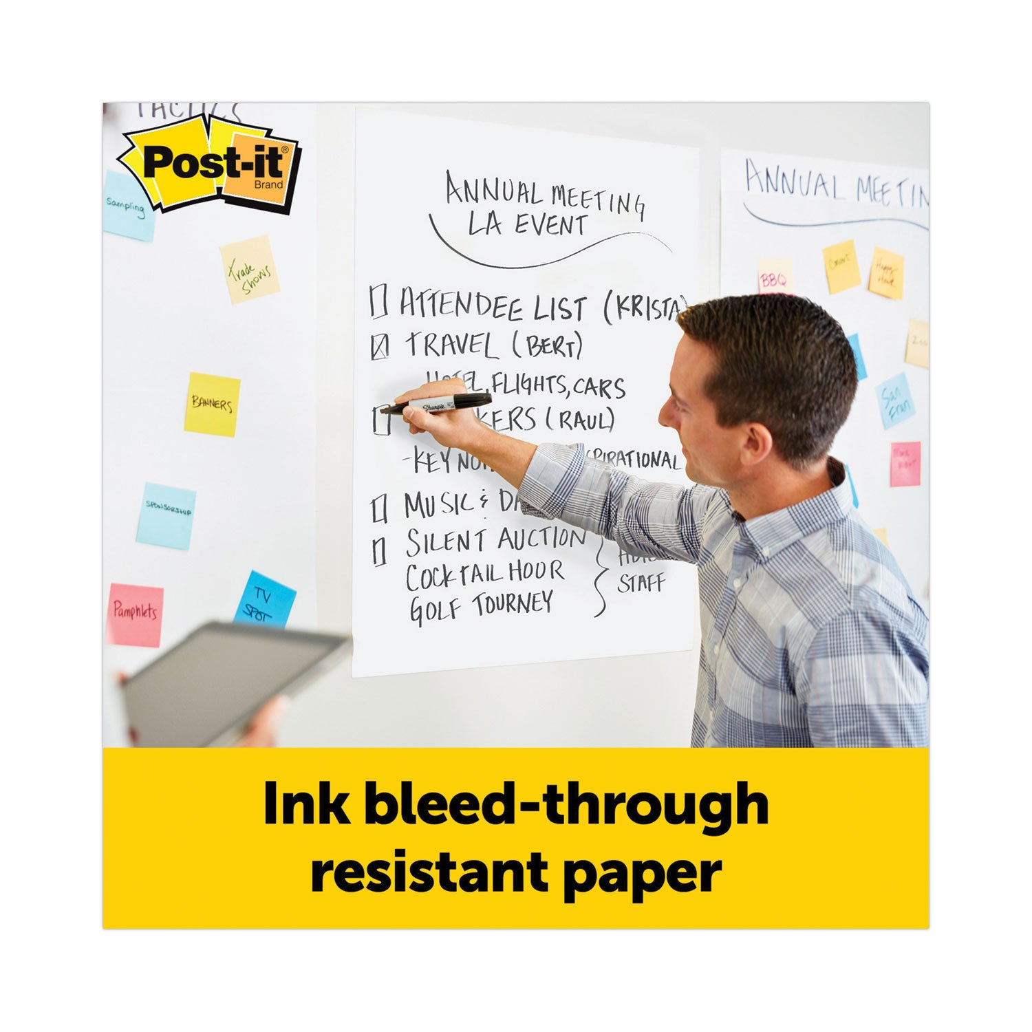 Post-it® Self-Stick Easel Pad Value Pack, 25" x 30", White, 30 Sheets per Pad, 6 Pads per Carton, Stapled, Cardboard Cover, Repositionable, Bleed-Free, Sturdy Back
