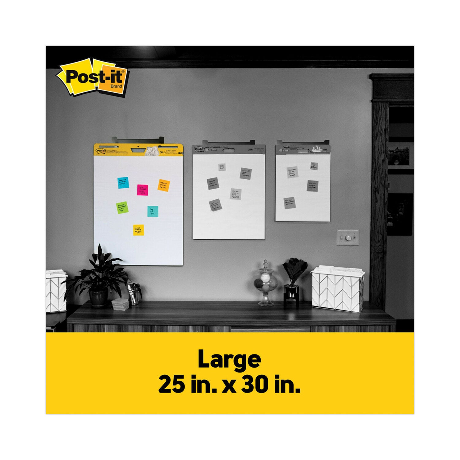 Post-it® Self-Stick Easel Pad Value Pack, 25" x 30", White, 30 Sheets per Pad, 6 Pads per Carton, Stapled, Cardboard Cover, Repositionable, Bleed-Free, Sturdy Back