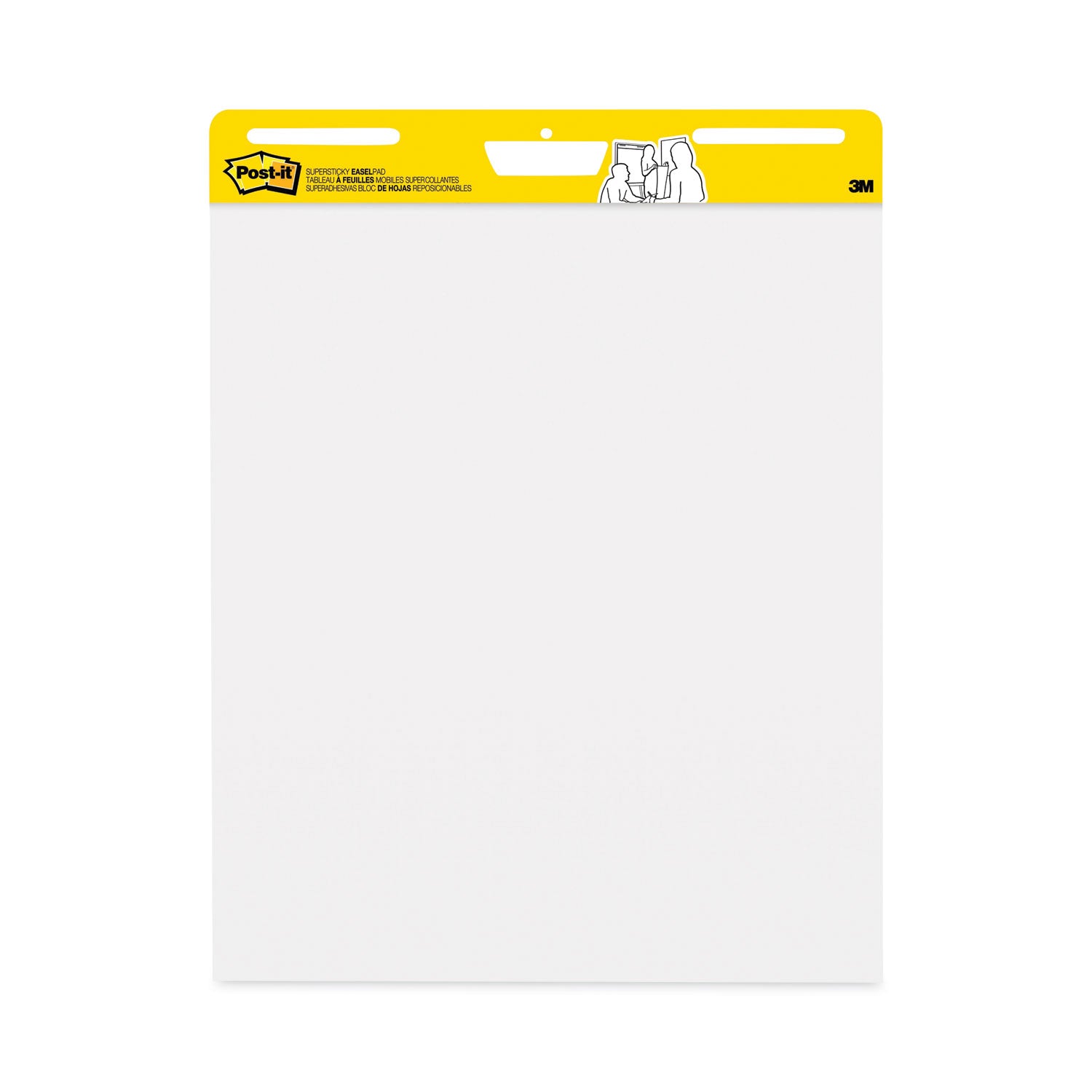 Post-it® Self-Stick Easel Pad Value Pack, 25" x 30", White, 30 Sheets per Pad, 6 Pads per Carton, Stapled, Cardboard Cover, Repositionable, Bleed-Free, Sturdy Back