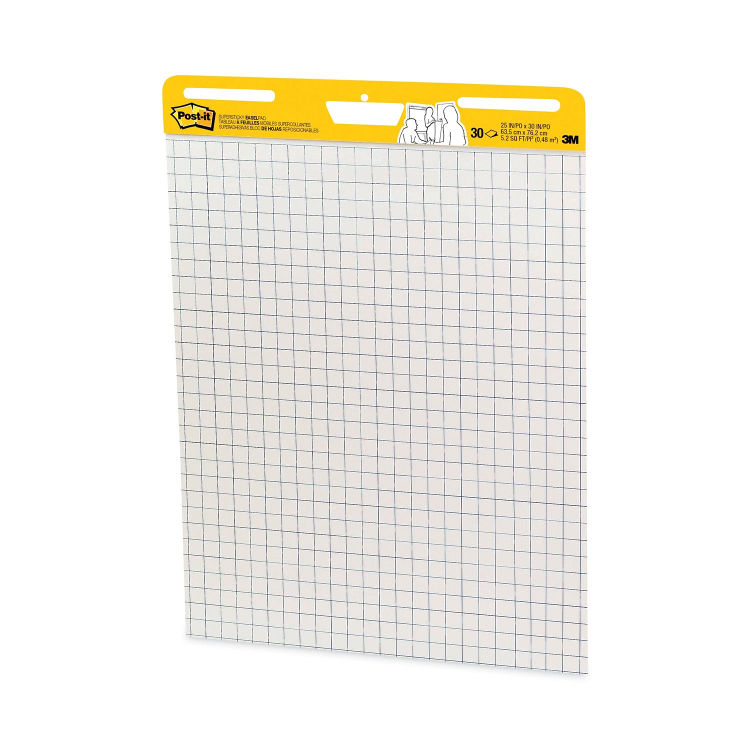 Post-it Self-Stick Easel Pad Value Pack, 25" x 30", White, Feint Ruling, Blue Margin, 30 Sheets per Pad, 2 Pads per Carton, Stapled, Self-adhesive, Repositionable, Sturdy Back, Cardboard Cover