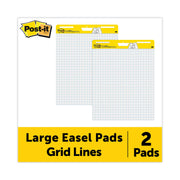Post-it Self-Stick Easel Pad Value Pack, 25" x 30", White, Feint Ruling, Blue Margin, 30 Sheets per Pad, 2 Pads per Carton, Stapled, Self-adhesive, Repositionable, Sturdy Back, Cardboard Cover