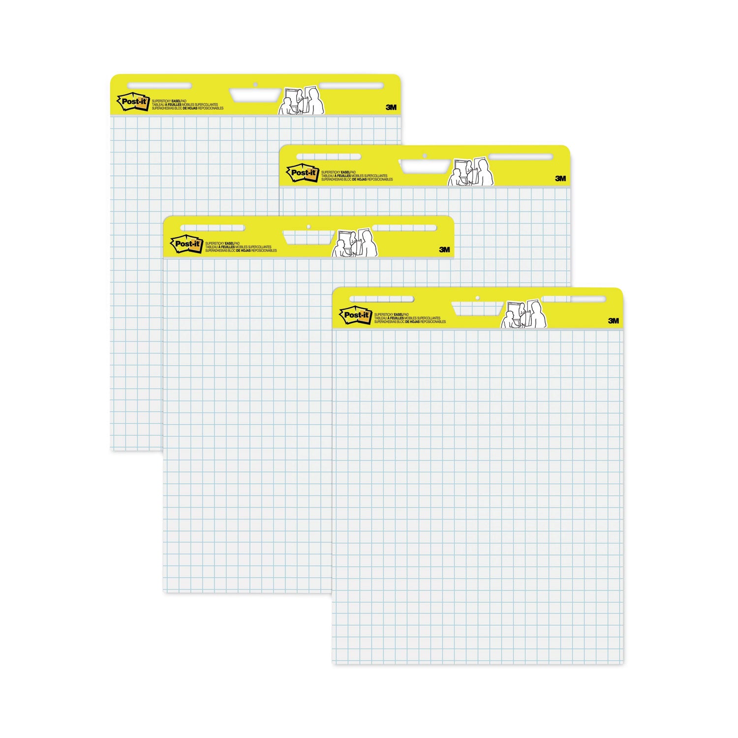 30 Sheets - Stapled - Feint Front Ruling - Blue Margin - 18.50 lb Basis Weight - 25" x 30" Sheet Size - White Paper - Cardboard Cover - Self-adhesive, Bleed-free, Perforated, Repositionable, Resist Bleed-through, Removable, Sturdy Back - 1 Carton
