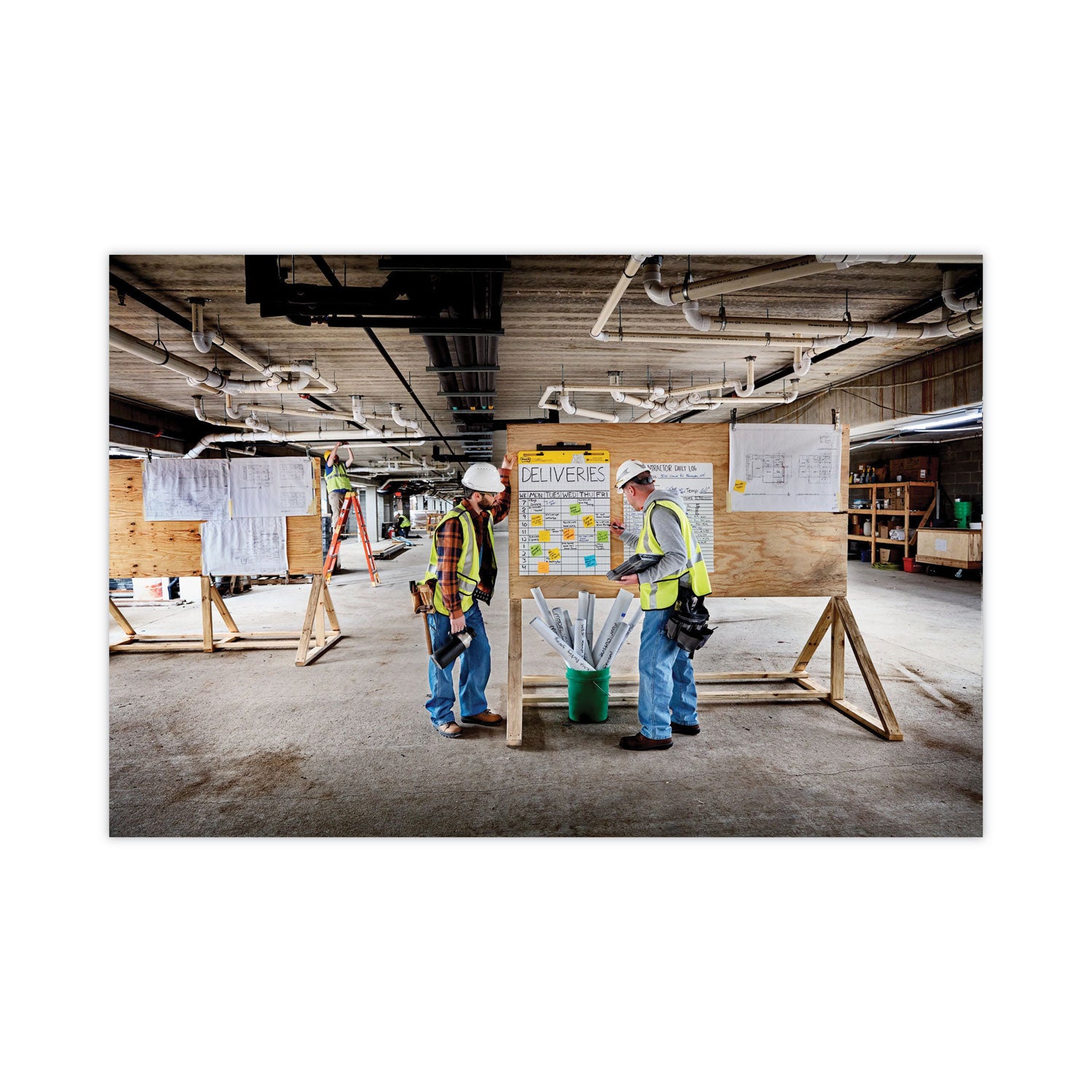 30 Sheets - Stapled - Feint Front Ruling - Blue Margin - 18.50 lb Basis Weight - 25" x 30" Sheet Size - White Paper - Cardboard Cover - Self-adhesive, Bleed-free, Perforated, Repositionable, Resist Bleed-through, Removable, Sturdy Back - 1 Carton