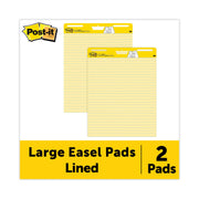 Super Sticky Easel Pads, 25" x 30", Yellow, 2 Pads