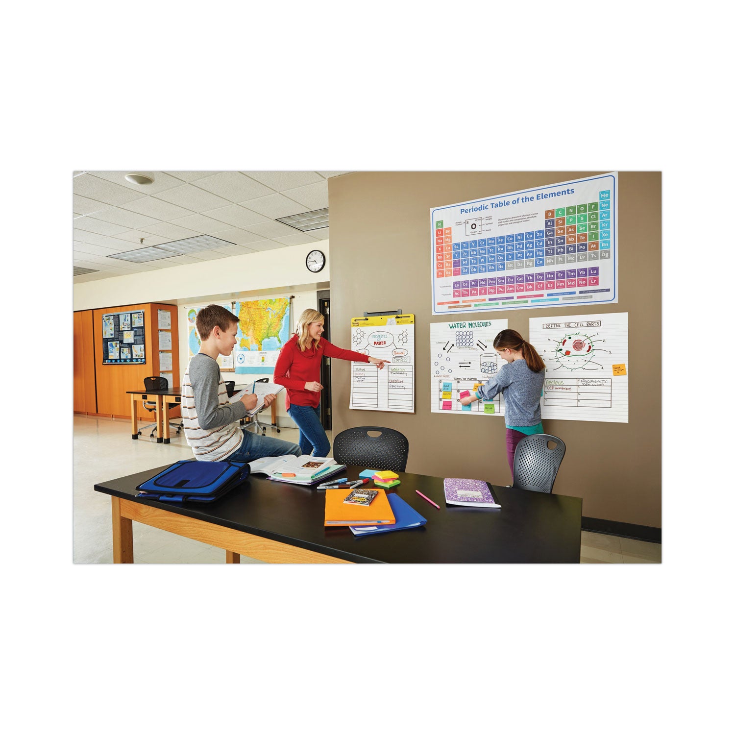 Post-it Super Sticky Easel Pad, Ruled, 25" x 30", 30 Sheets per Pad, 2 Pads per Carton, Self-Stick, Repositionable, Bleed-Resistant, Handle, Sturdy Backcard, Universal Slot, Adhesive Backing